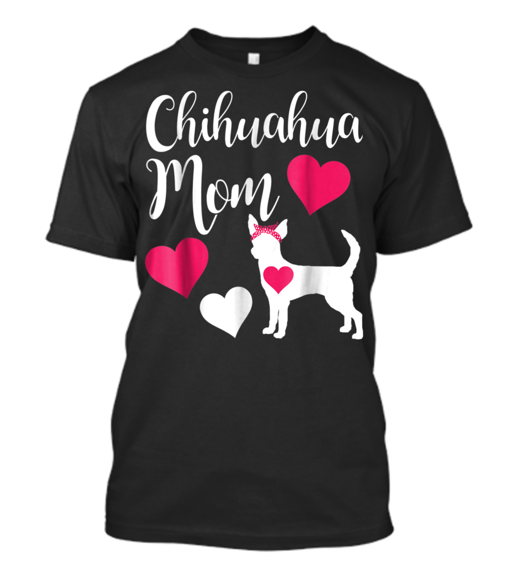 Chihuahua Mom Heart Love Bow Chihuahua Owner T-Shirt