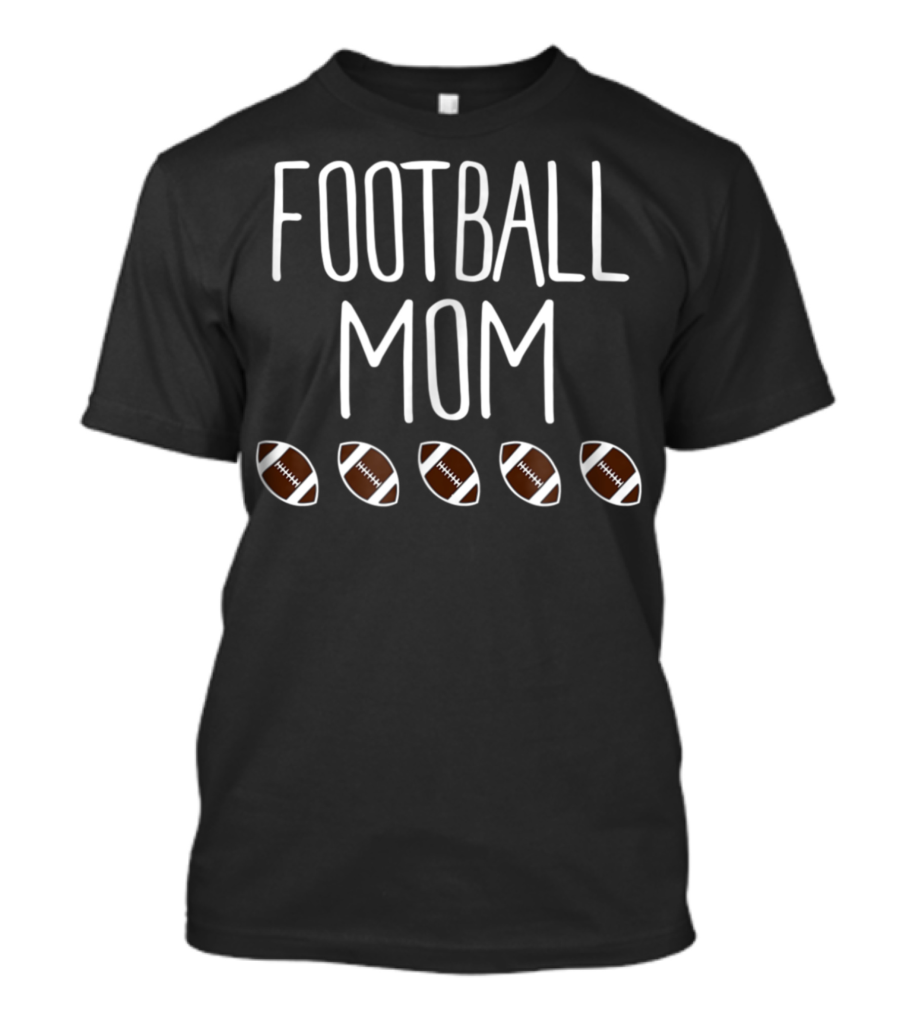 Football Mom Five Footballs Sports Cute T-Shirt