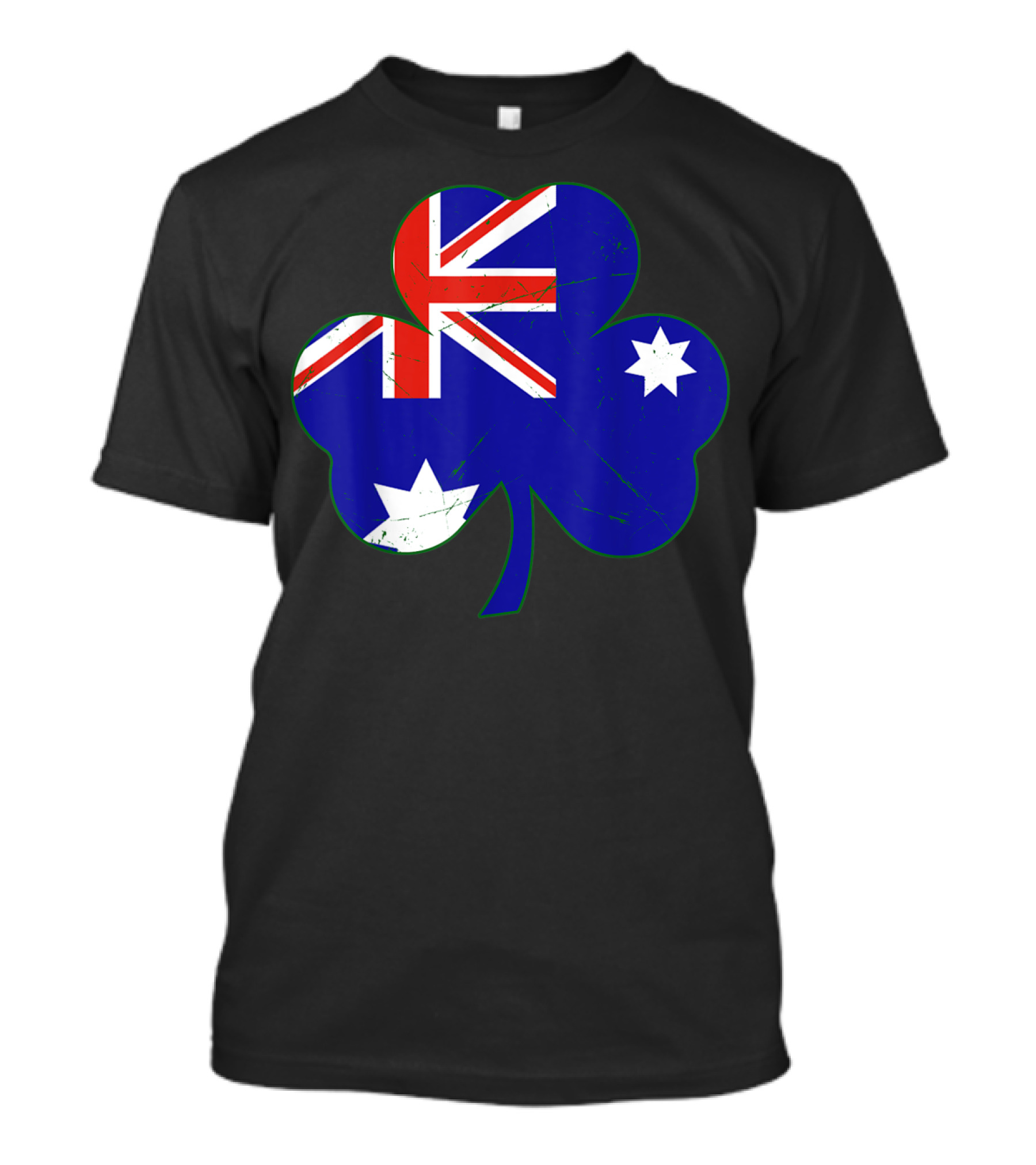 Australia Flag Irish Shamrock Emblem T-Shirt
