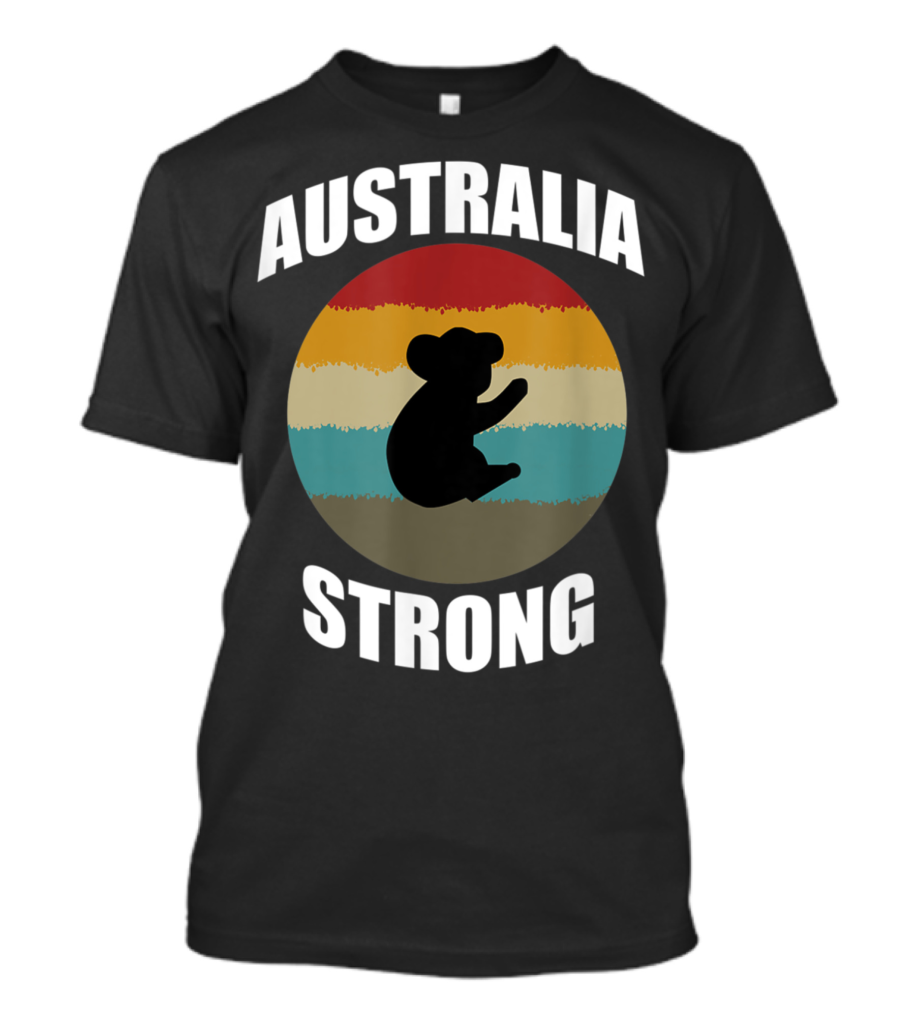 Australia Strong Koala Bear Retro Circle T-Shirt