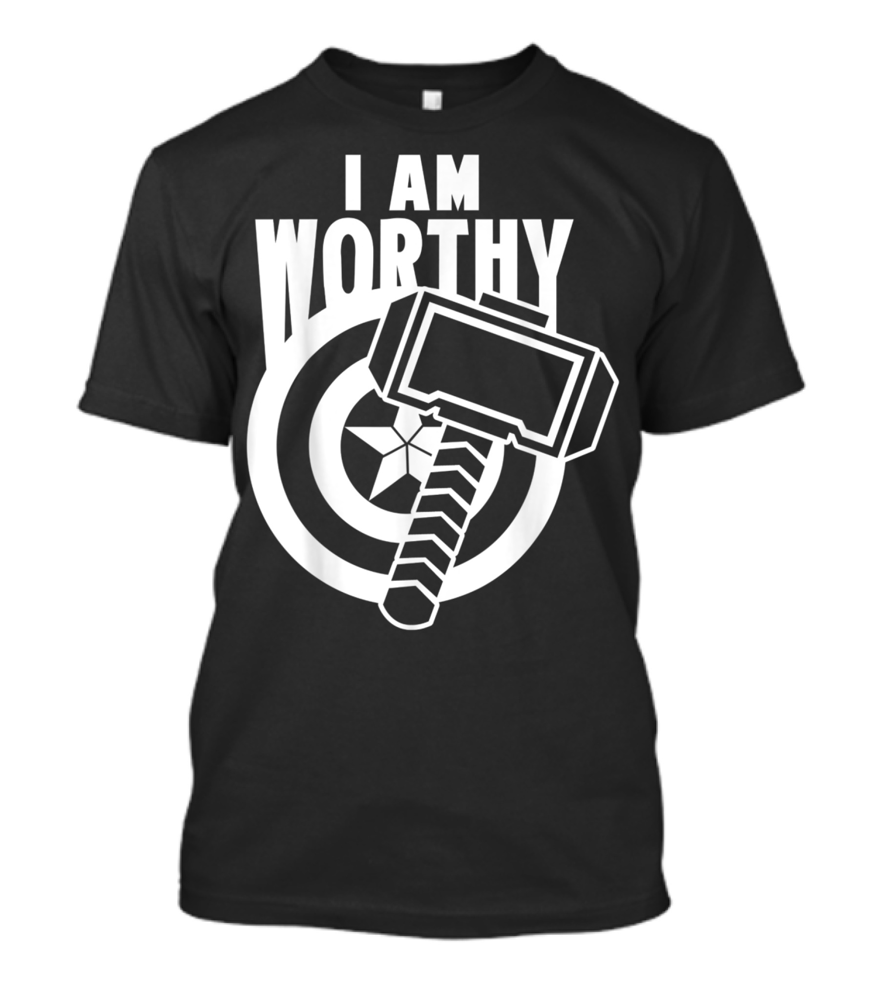 Captain America I Am Worthy Avengers Endgame Mjolnir Shield T-Shirt