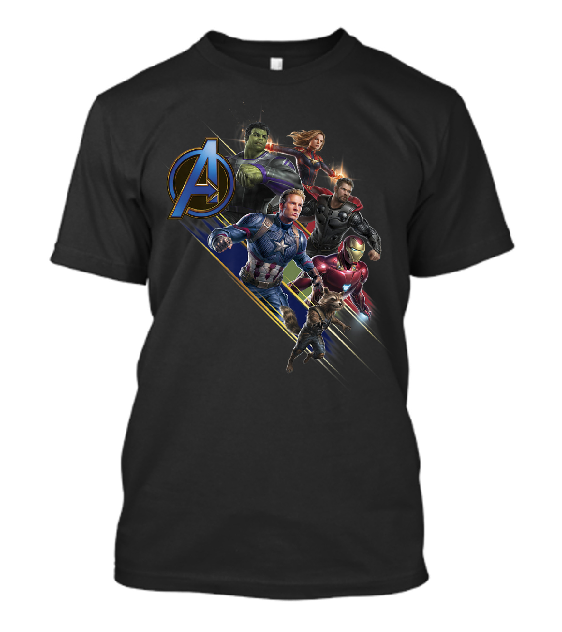 Avengers Endgame Captain America Iron Man Hulk Captain Marvel Groot Action Pose T-Shirt