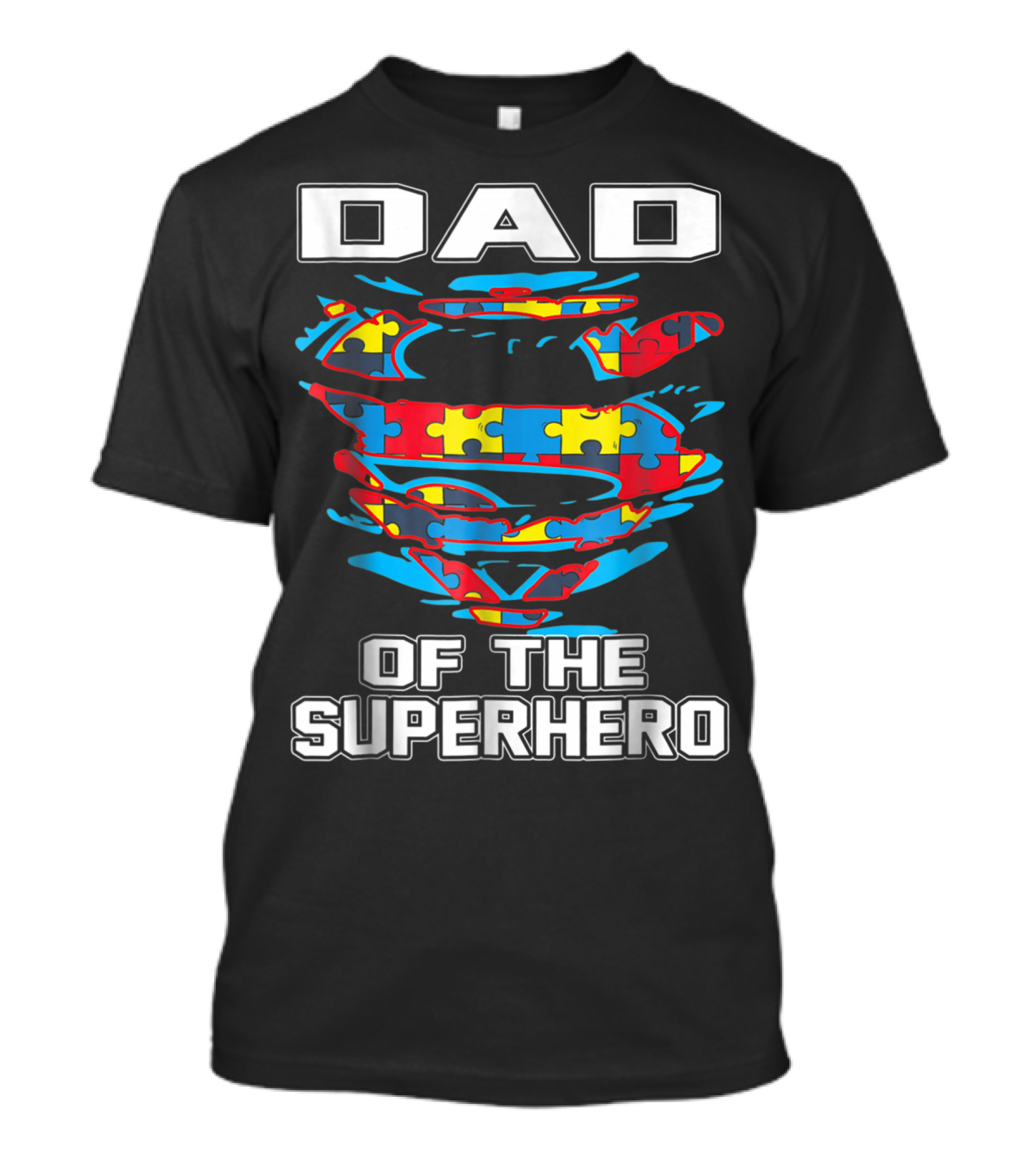 Dad Of The Superhero Puzzle Autism Awareness T-Shirt