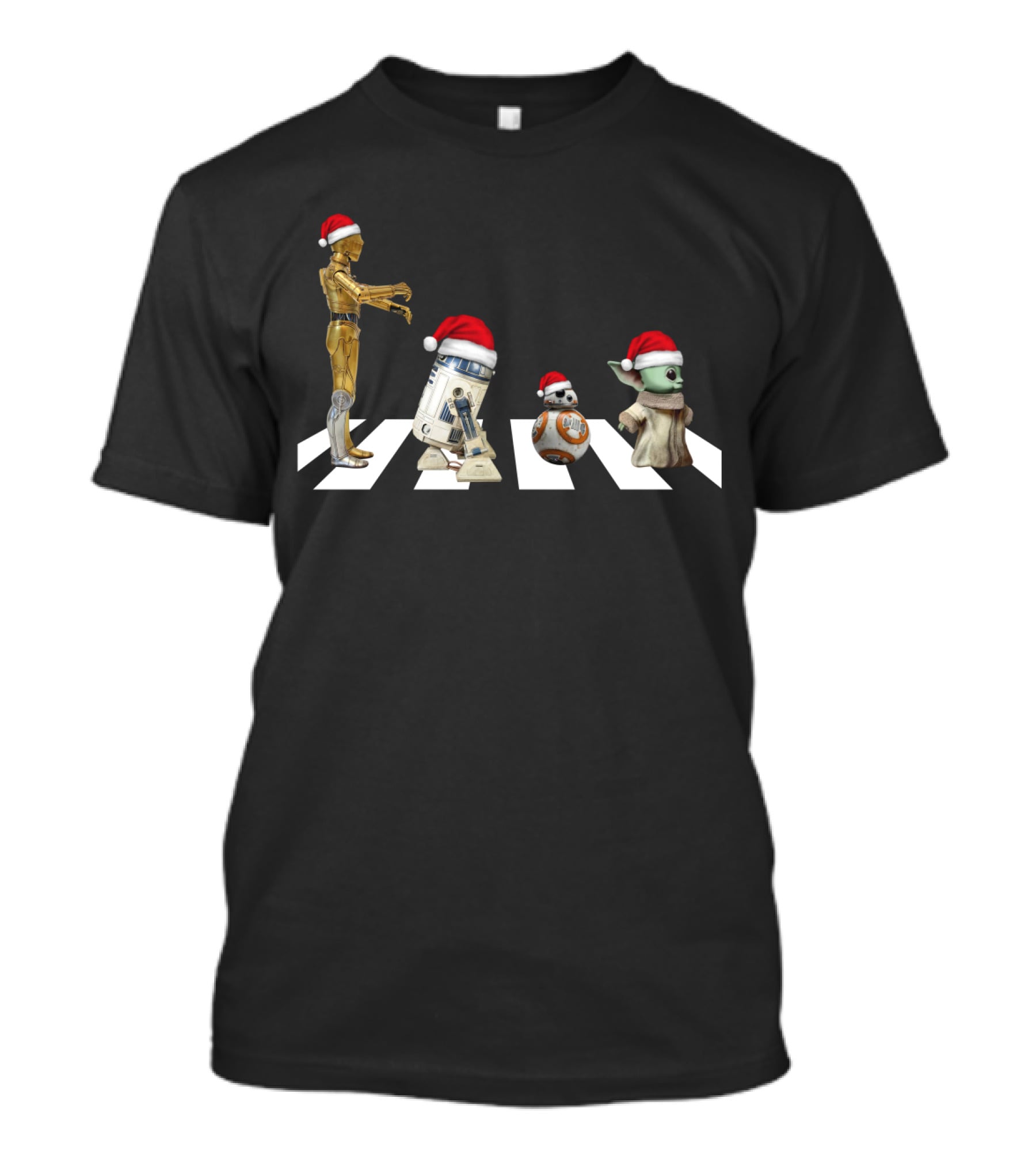 Star Wars Christmas Abbey Road C-3PO R2-D2 BB-8 Baby Yoda T-Shirt