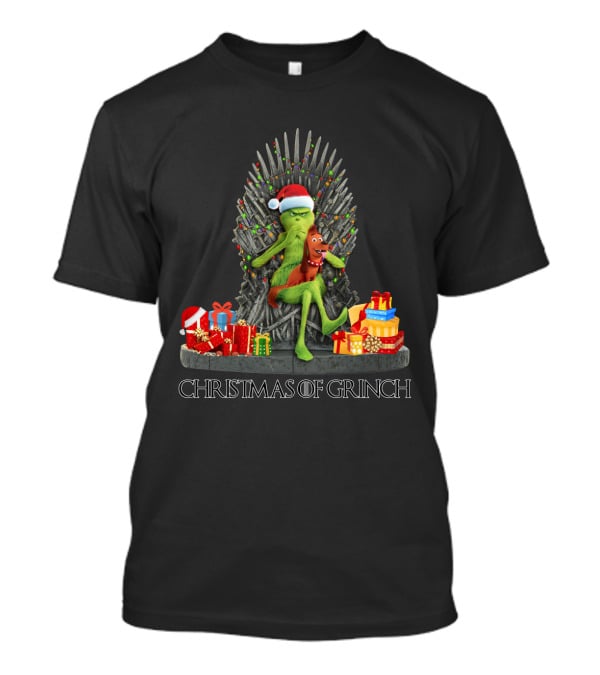 Christmas Of Grinch Iron Throne Santa Hat Gifts T-Shirt