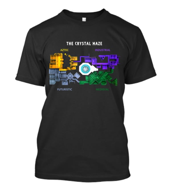The Crystal Maze Map Aztec Industrial Futuristic Medieval T-Shirt