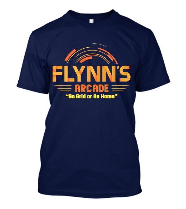 Flynn's Arcade Go Grid Or Go Home Retro Gaming T-Shirt