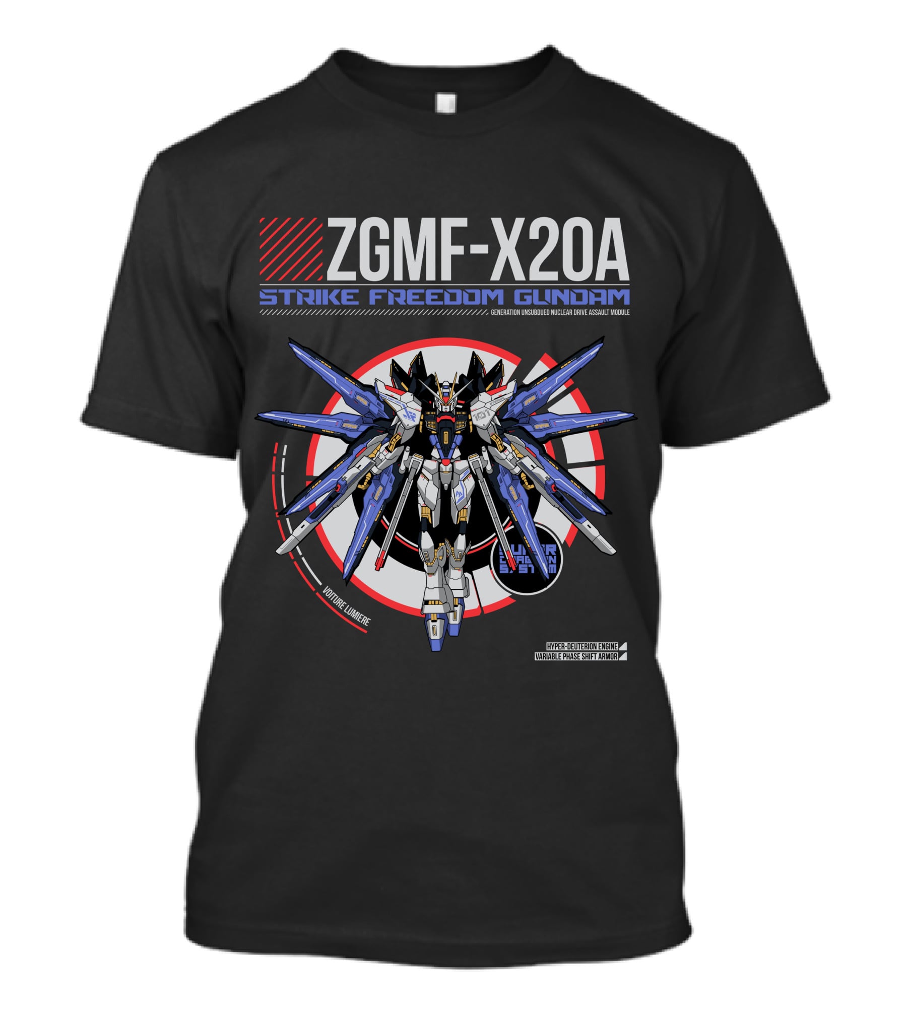ZGMF-X20A Strike Freedom Gundam Generation Unsubdued Nuclear Drive Assault Module T-Shirt