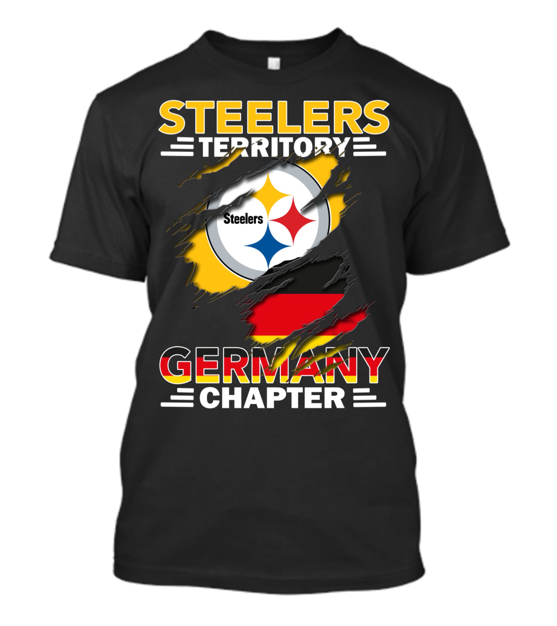 Steelers Territory Germany Chapter Logo With Flag Elements T-Shirt