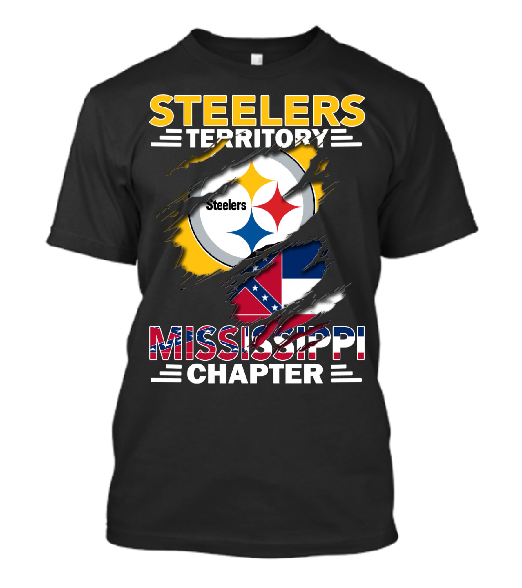 Steelers Territory Mississippi Chapter Logo Fandom T-Shirt