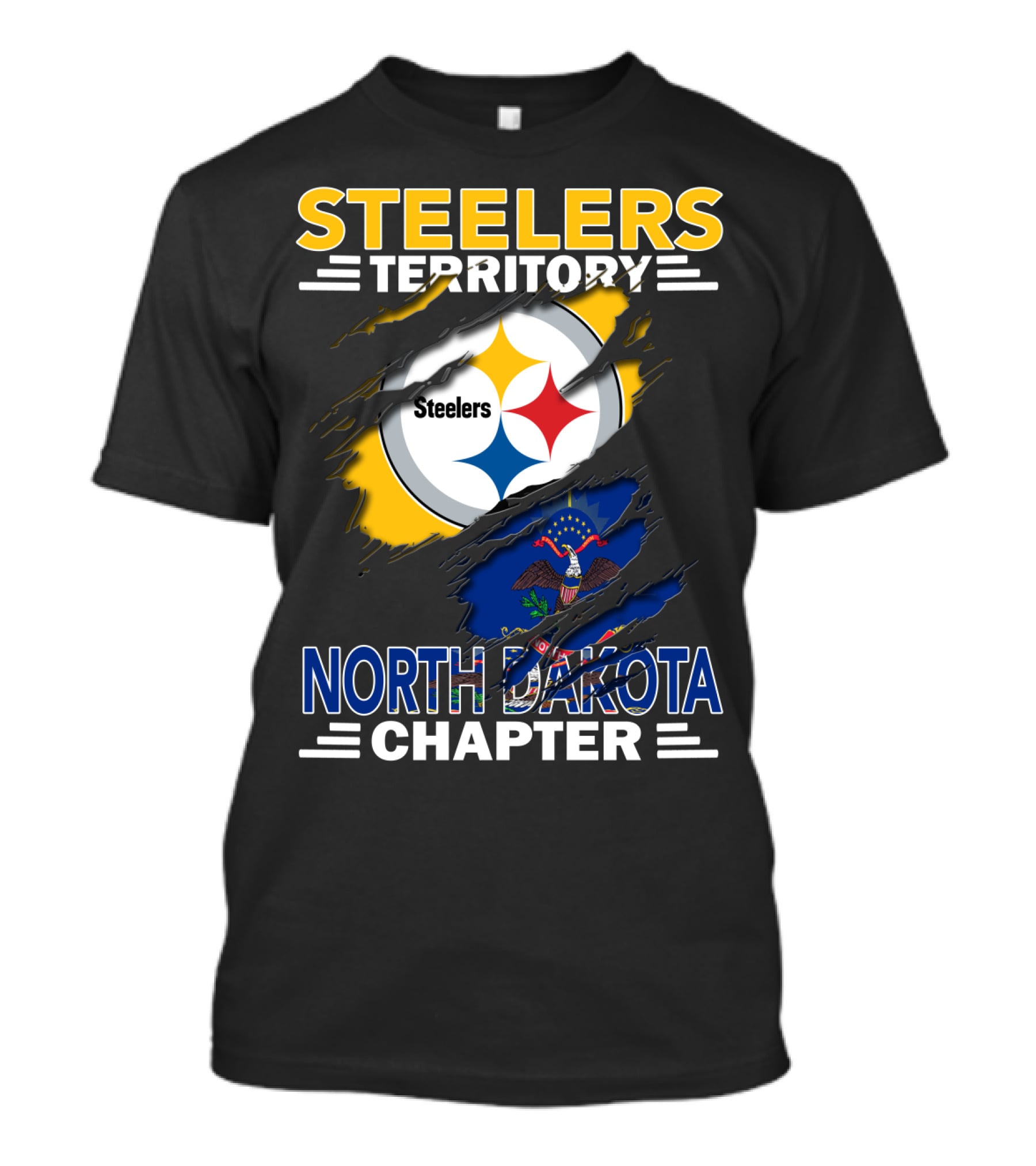 Steelers Territory North Dakota Chapter Flag And Logo Theme T-Shirt