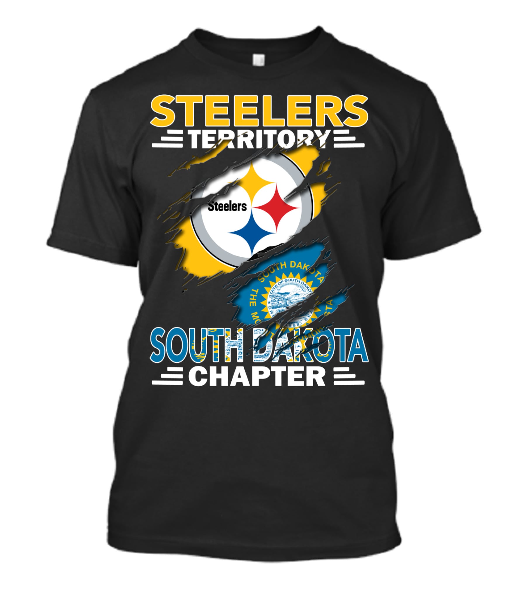 Steelers Territory South Dakota Chapter Steelers Logo And State Seal T-Shirt