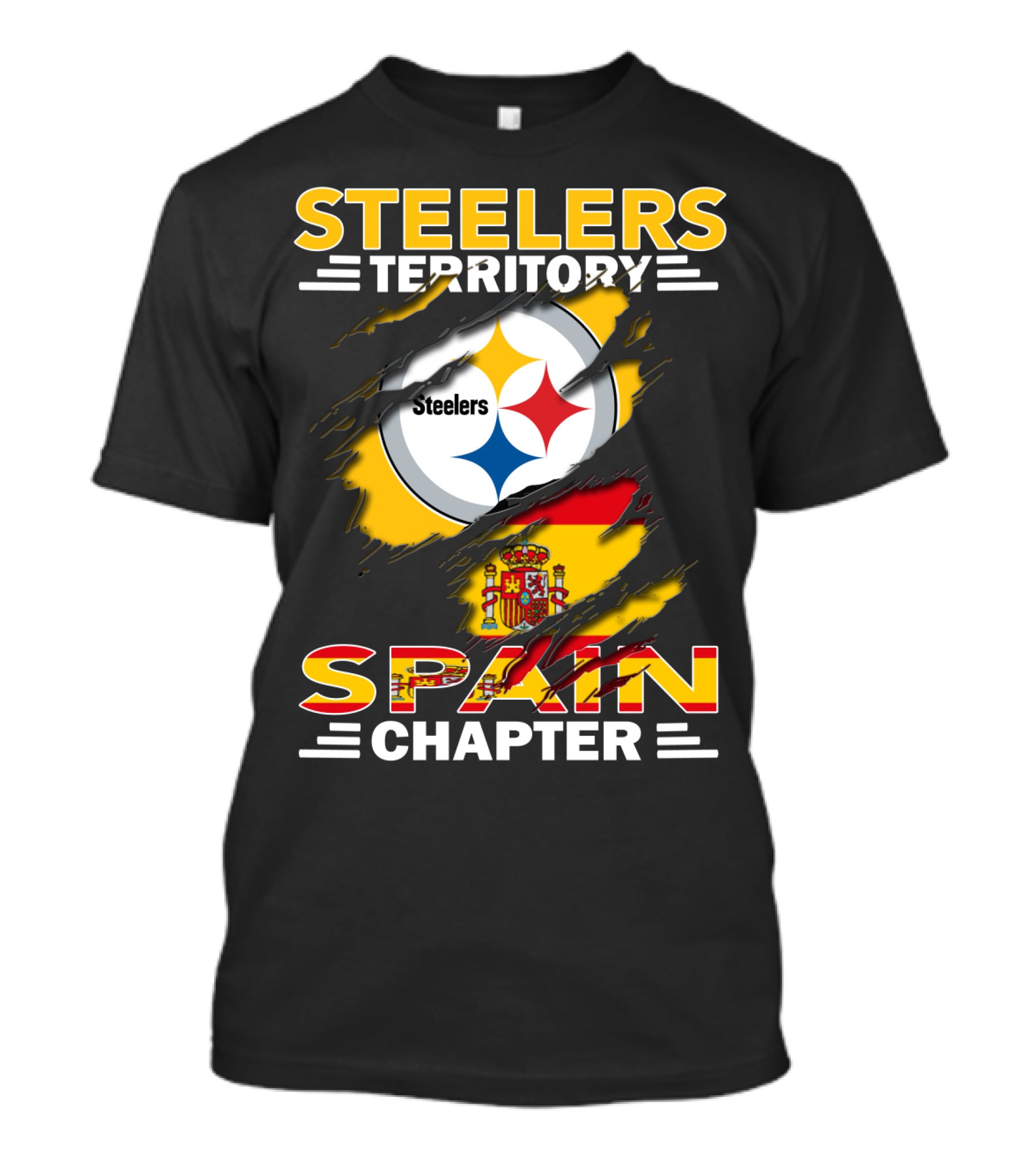 Steelers Territory Spain Chapter Nfl Fan Flag T-Shirt