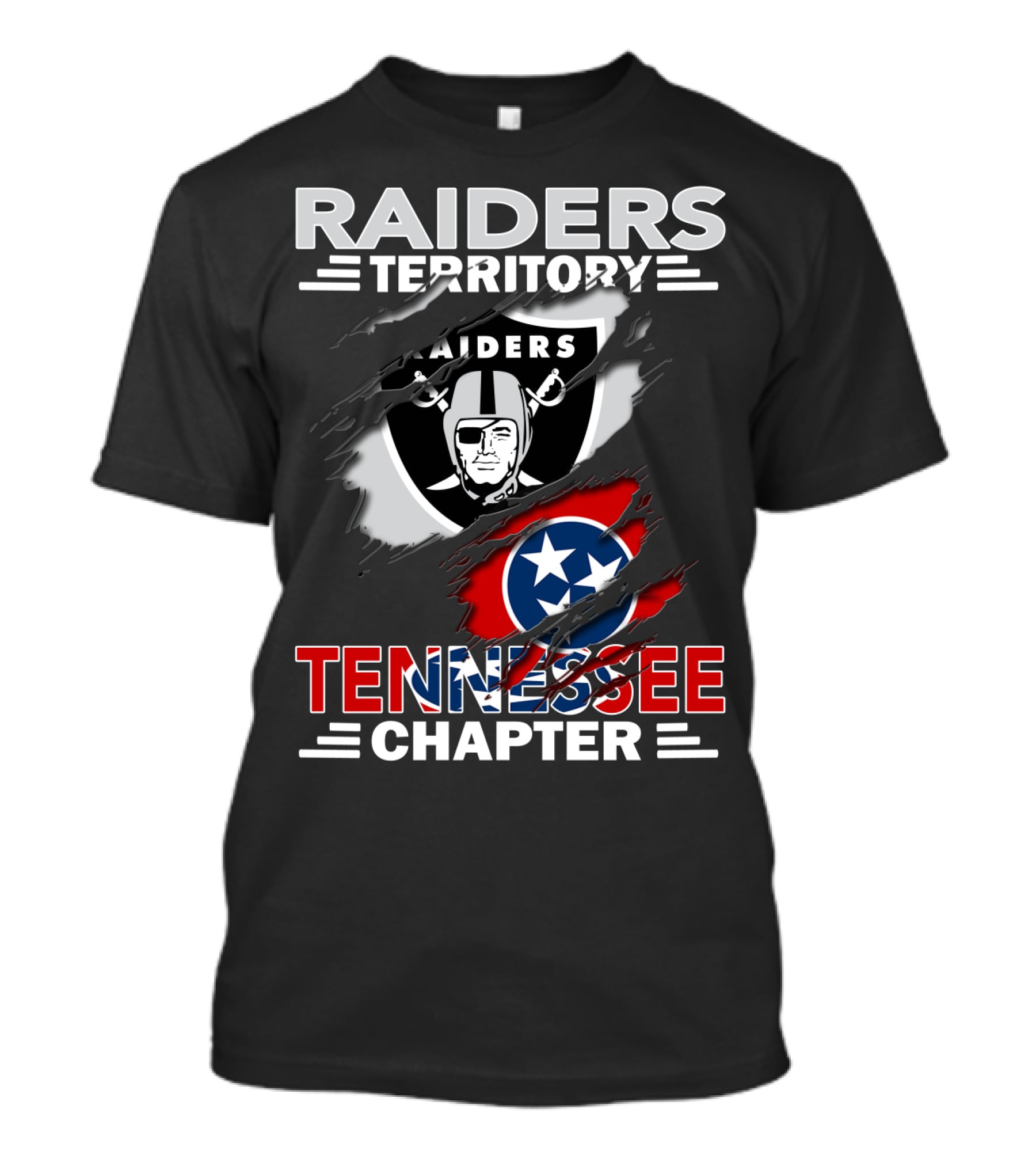 Raiders Territory Tennessee Chapter Logo With Team Emblem And Flag T-Shirt