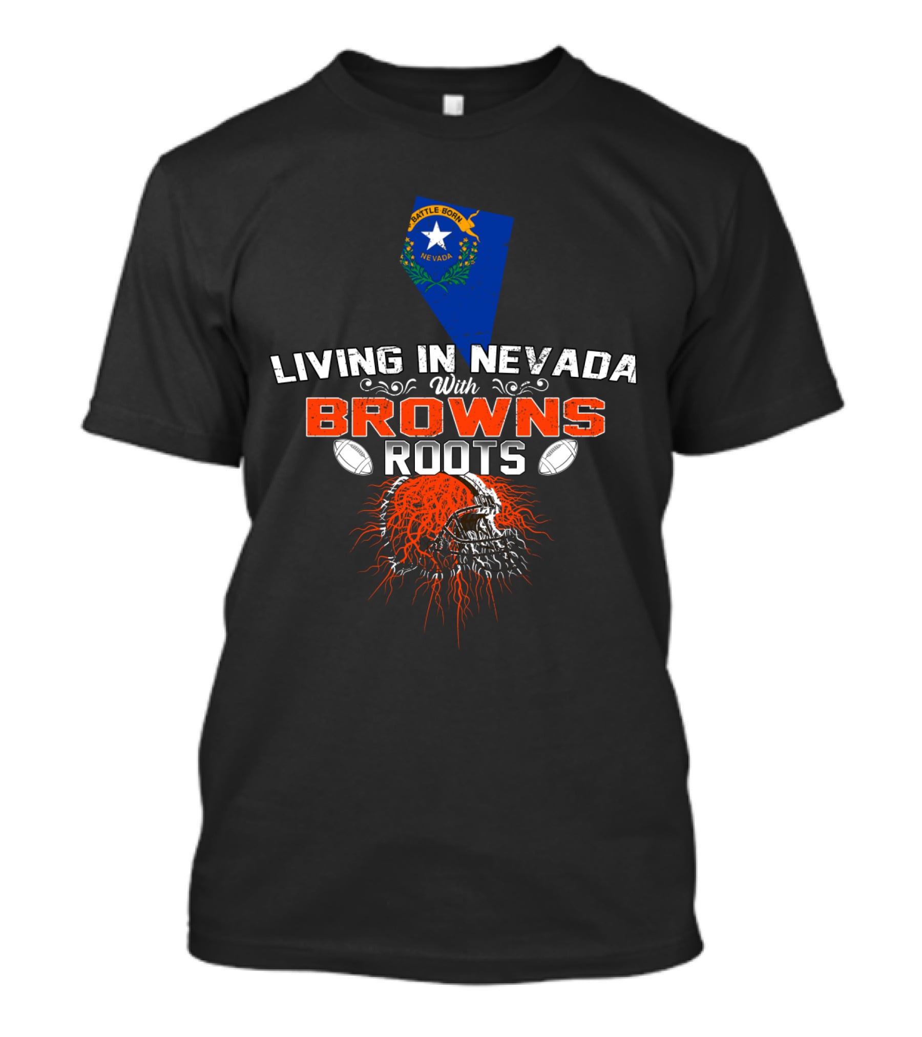 Living In Nevada With Browns Roots Castle Rock Nevada Football Helmet T-Shirt