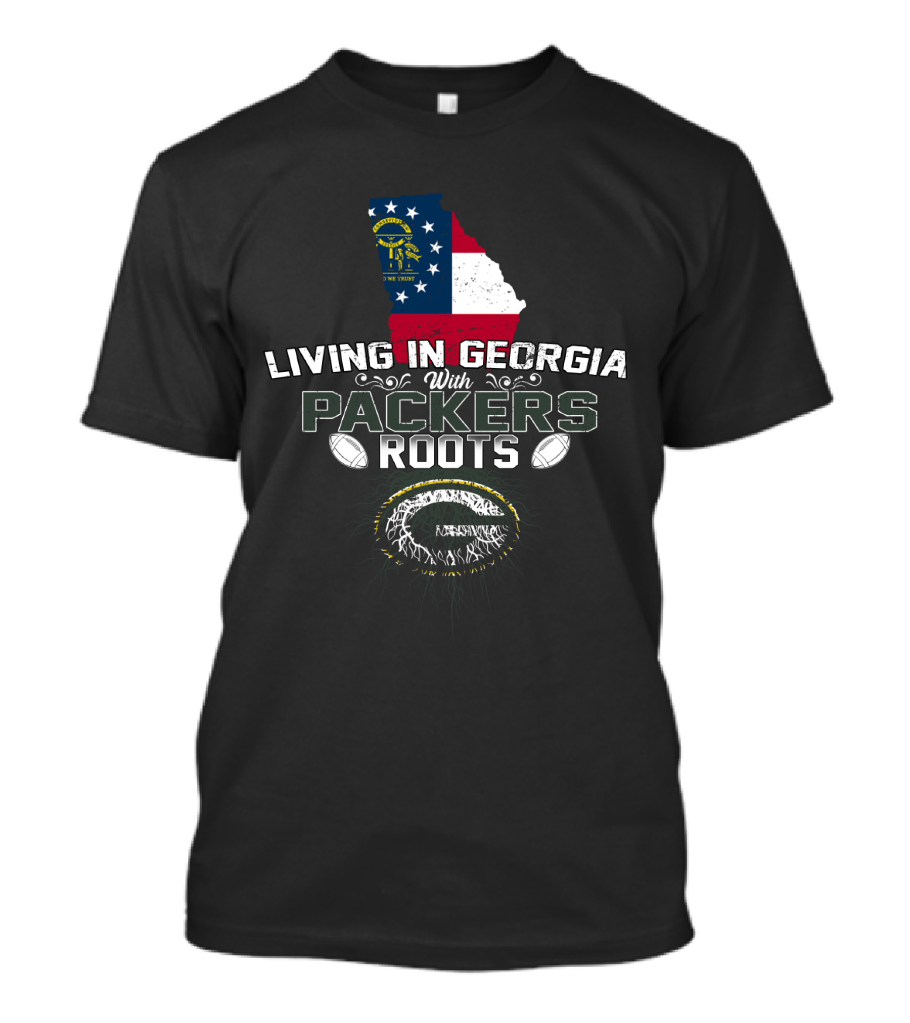 Living In Georgia Embracing Green Bay Packers Roots T-Shirt