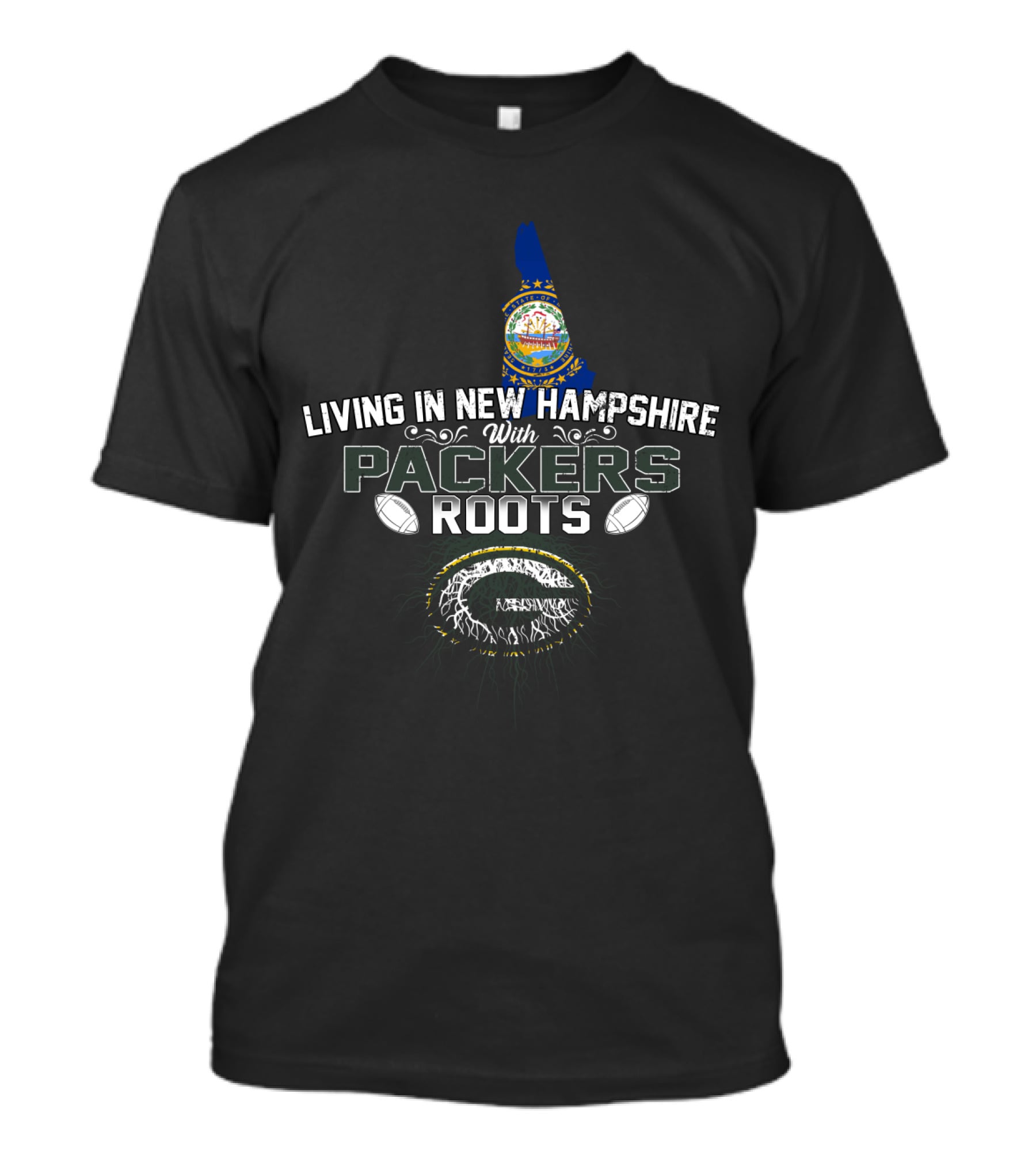 Living In New Hampshire With Packers Roots And Heritage T-Shirt