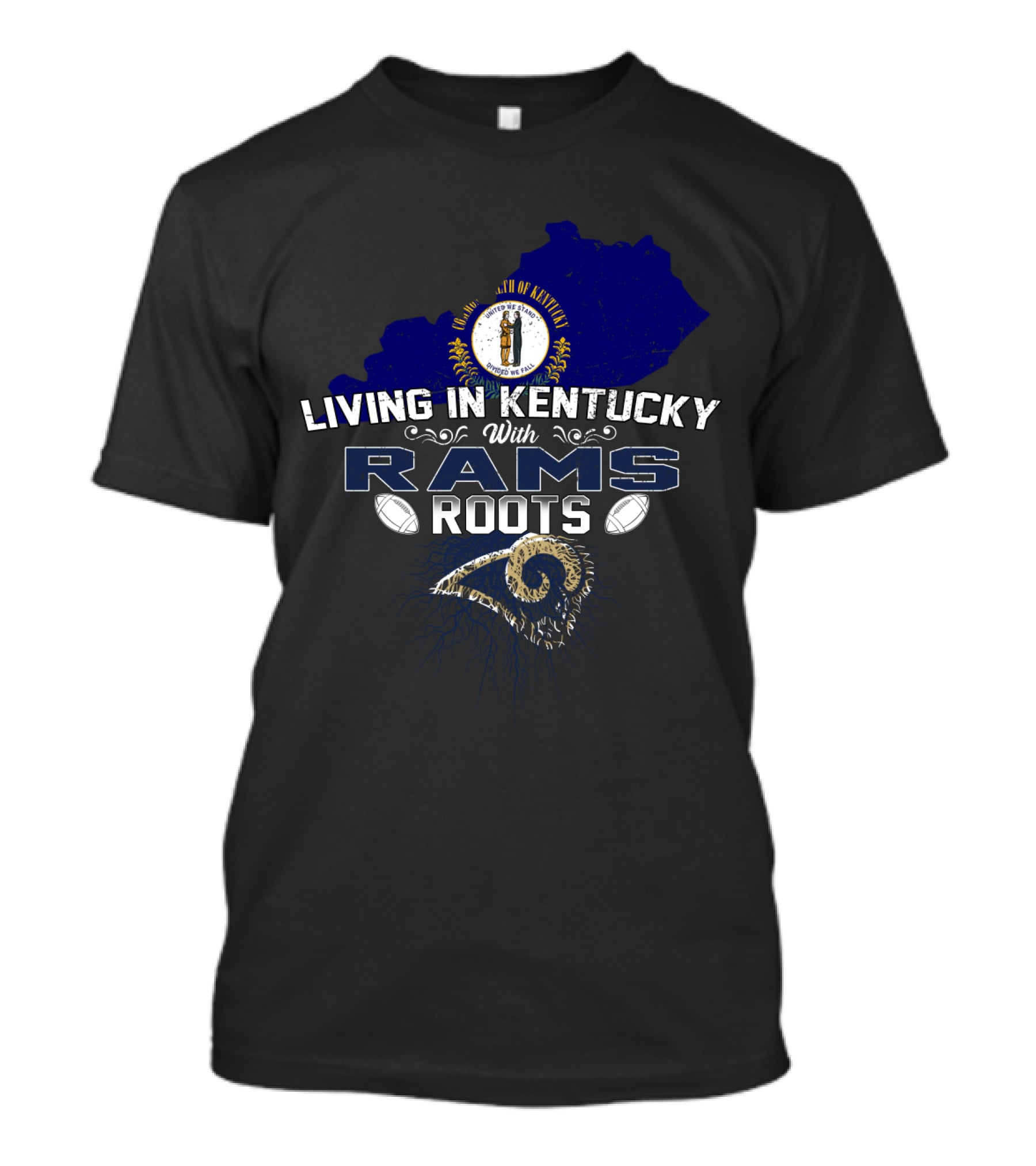 Commonwealth Of Kentucky Living In Kentucky With Rams Roots T-Shirt
