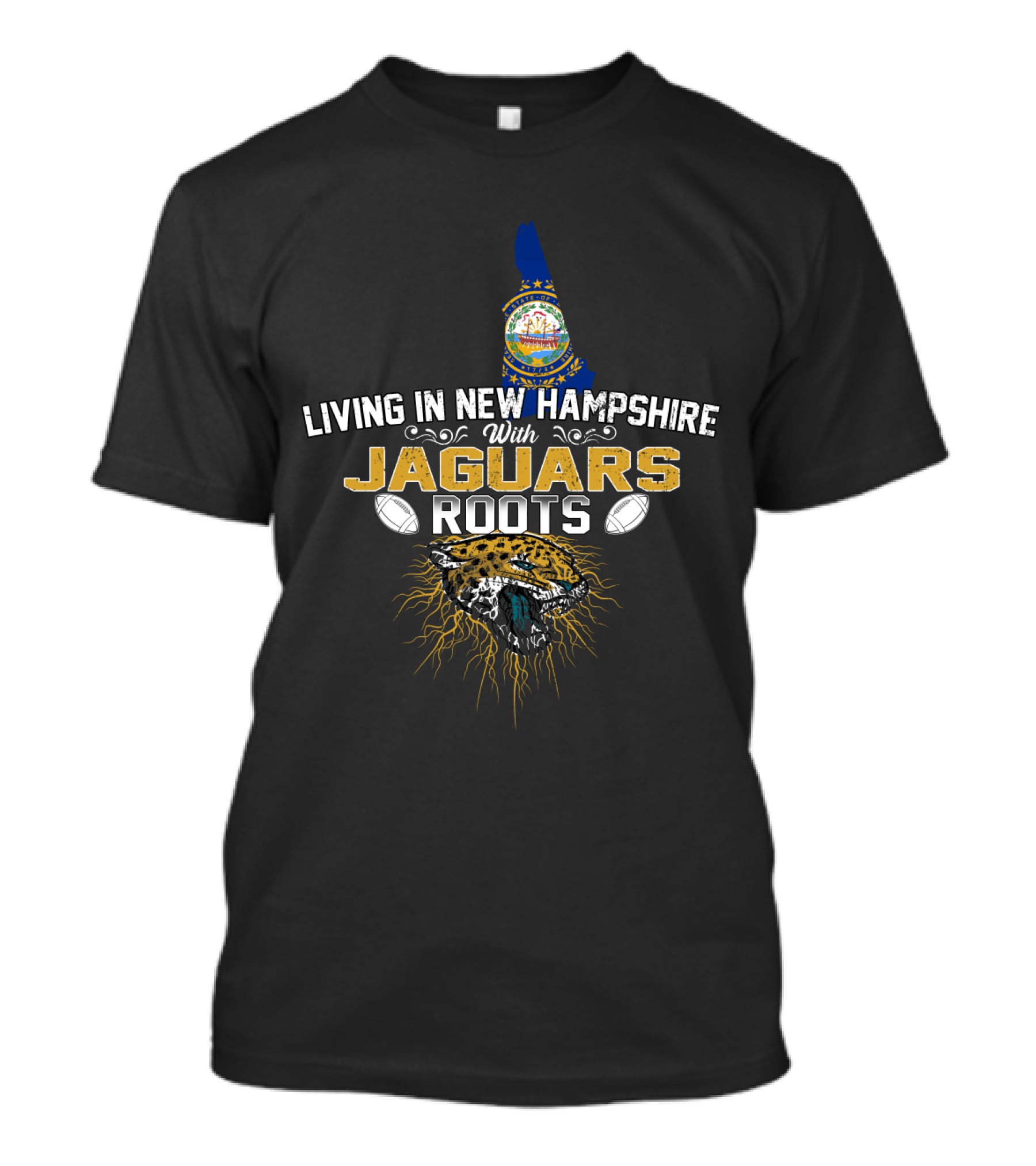 Living In New Hampshire With Jaguars Roots Football Pride T-Shirt