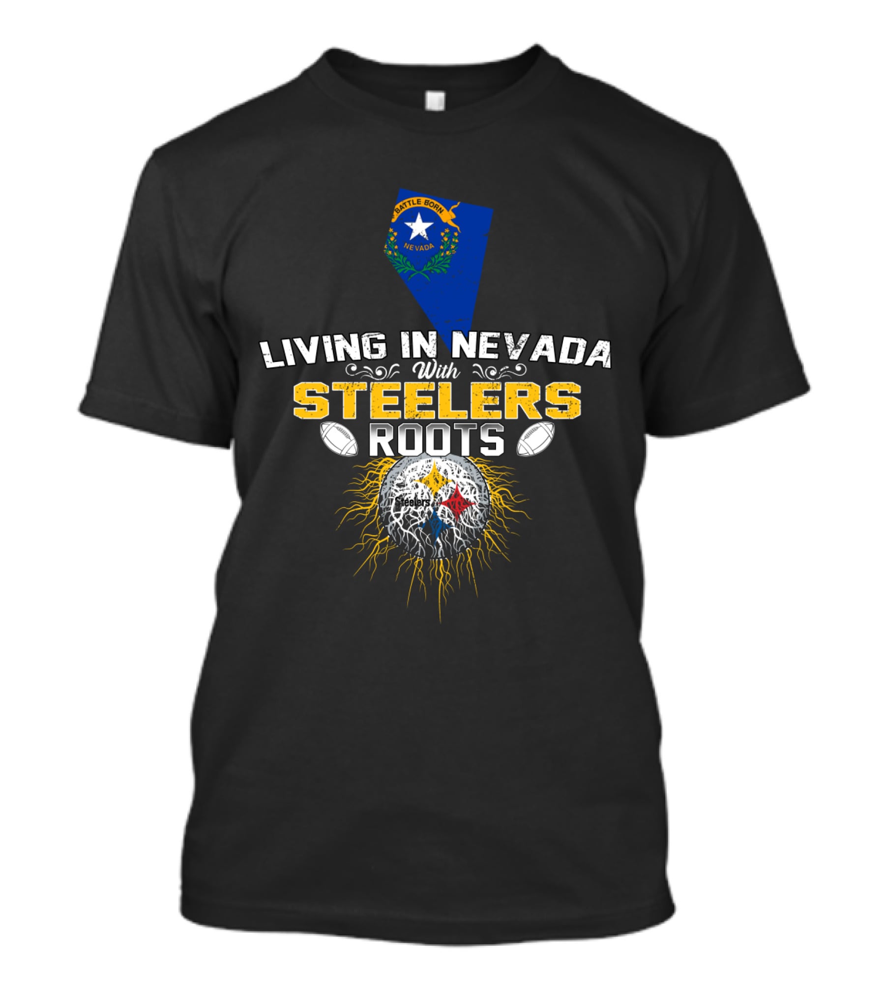Living In Nevada With Steelers Roots T-Shirt