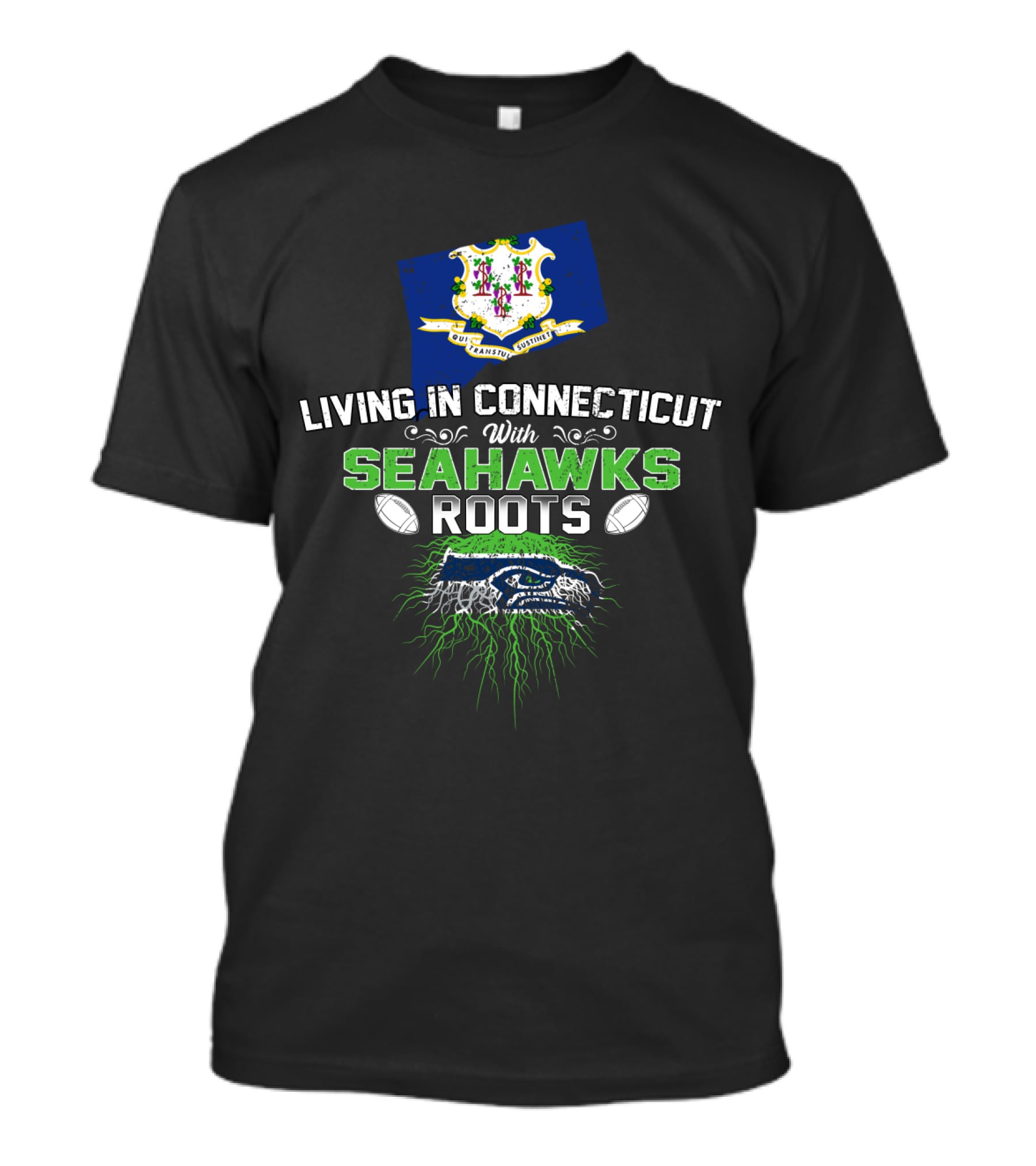 Connecticut Living With Deep Seahawks Roots And State Pride T-Shirt
