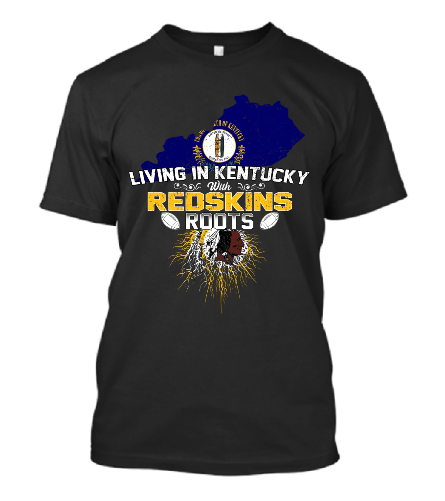 Commonwealth Of Kentucky Living With Redskins Roots Football Heritage T-Shirt