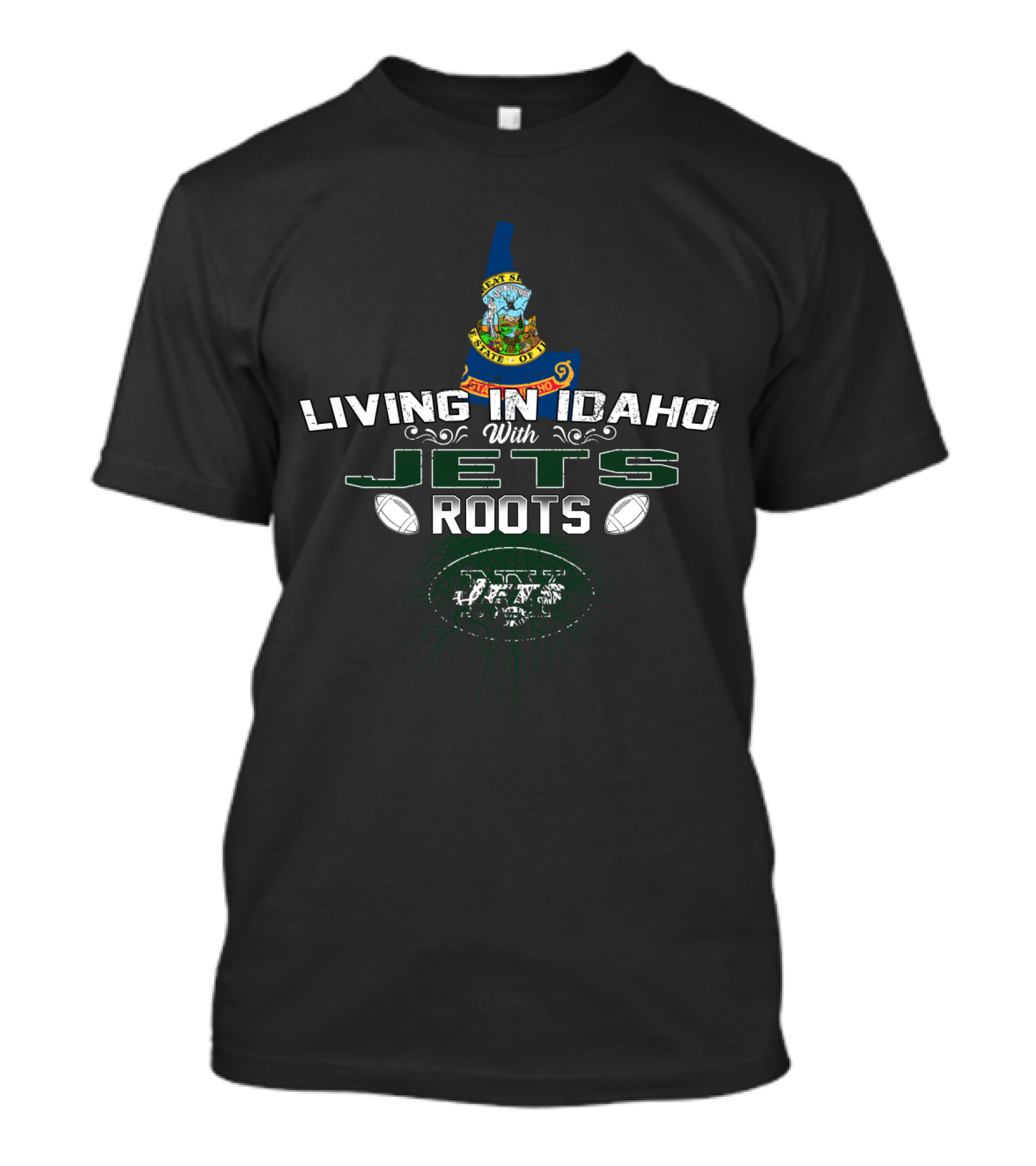 Living In Idaho With Jets Roots Embracing State Pride And Team Spirit T-Shirt