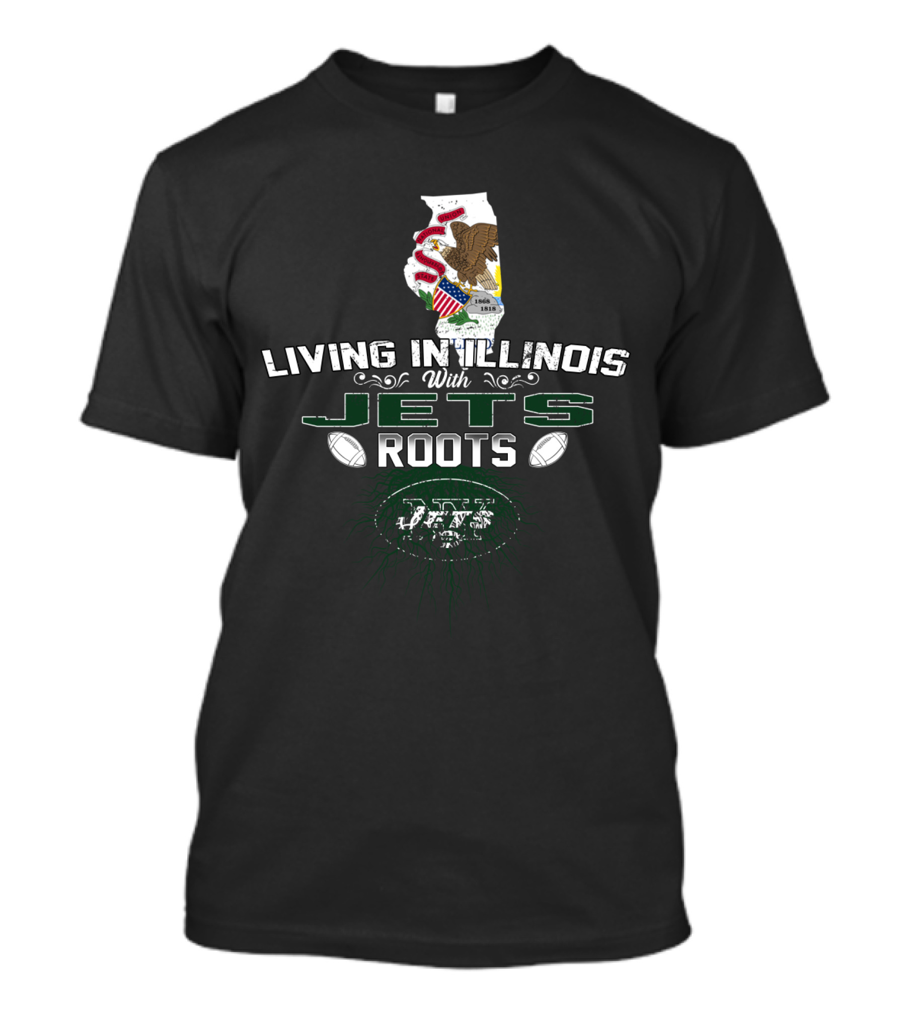 Living In Illinois With Jets Roots T-Shirt