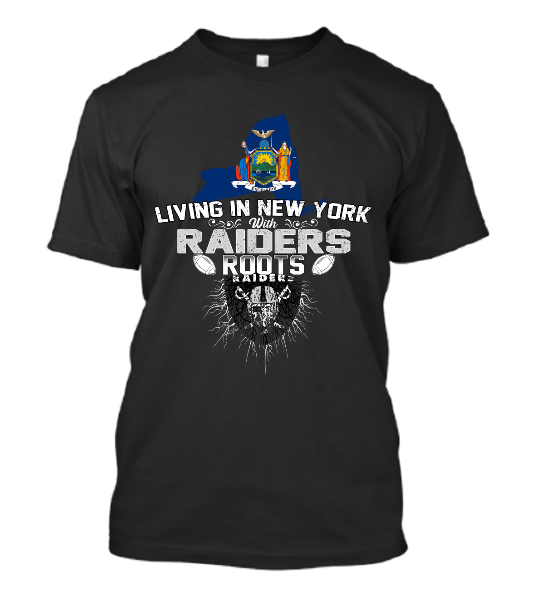 LIVING IN NEW YORK WITH RAIDERS ROOTS RAIDER T-Shirt