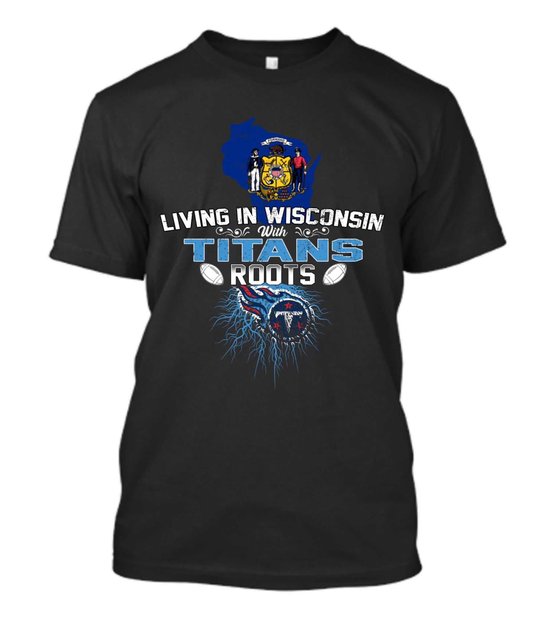 Wisconsin Living With Tennessee Titans Heritage T-Shirt