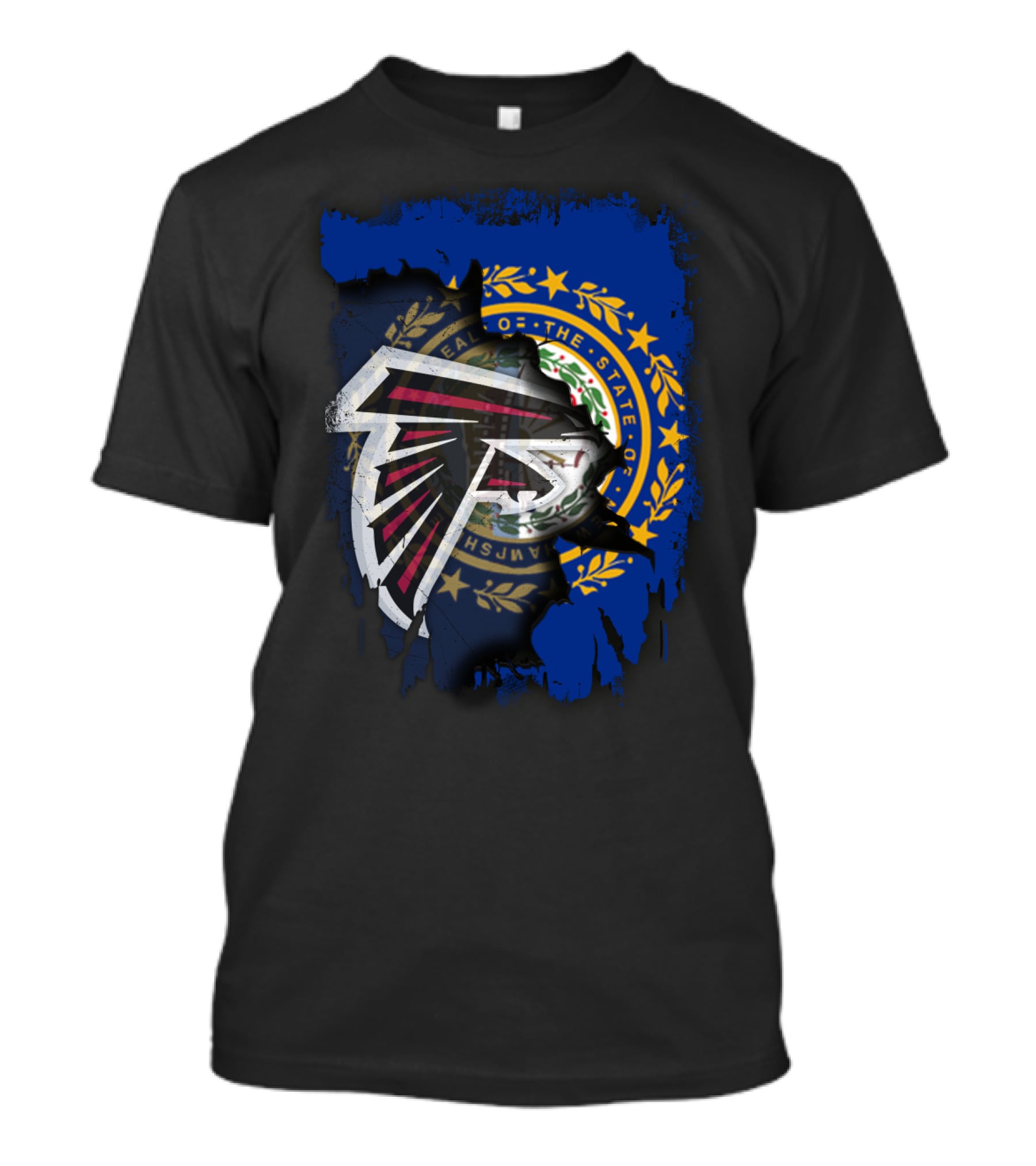 New Hampshire State Seal And Atlanta Falcons Logo Harmony T-Shirt