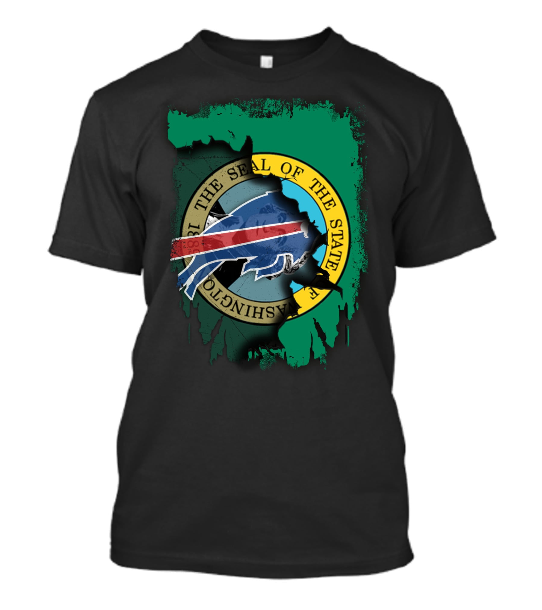 Together The Seal Of The State Of Washington With Buffalo Bills T-Shirt
