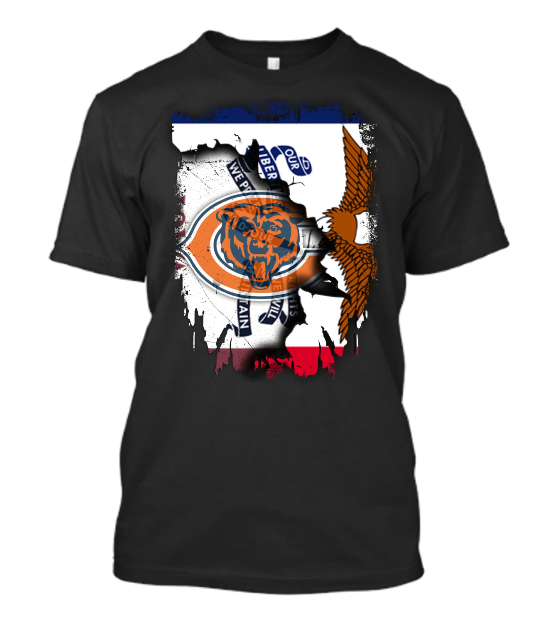Chicago Bears Iowa Pride USA Flag Eagle Patriot T-Shirt