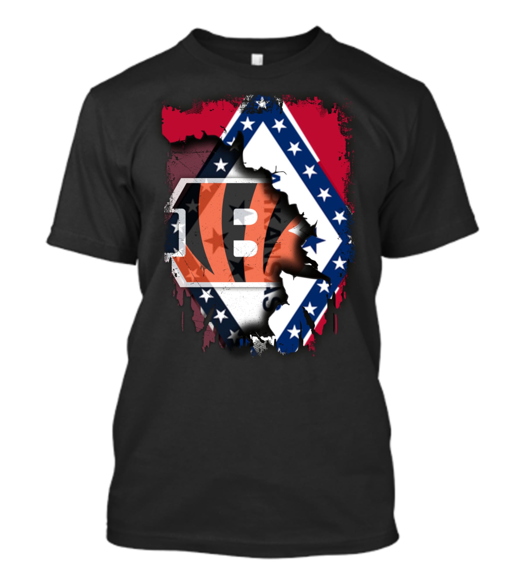 Arkansas Flag Merged With Cincinnati Bengals T-Shirt