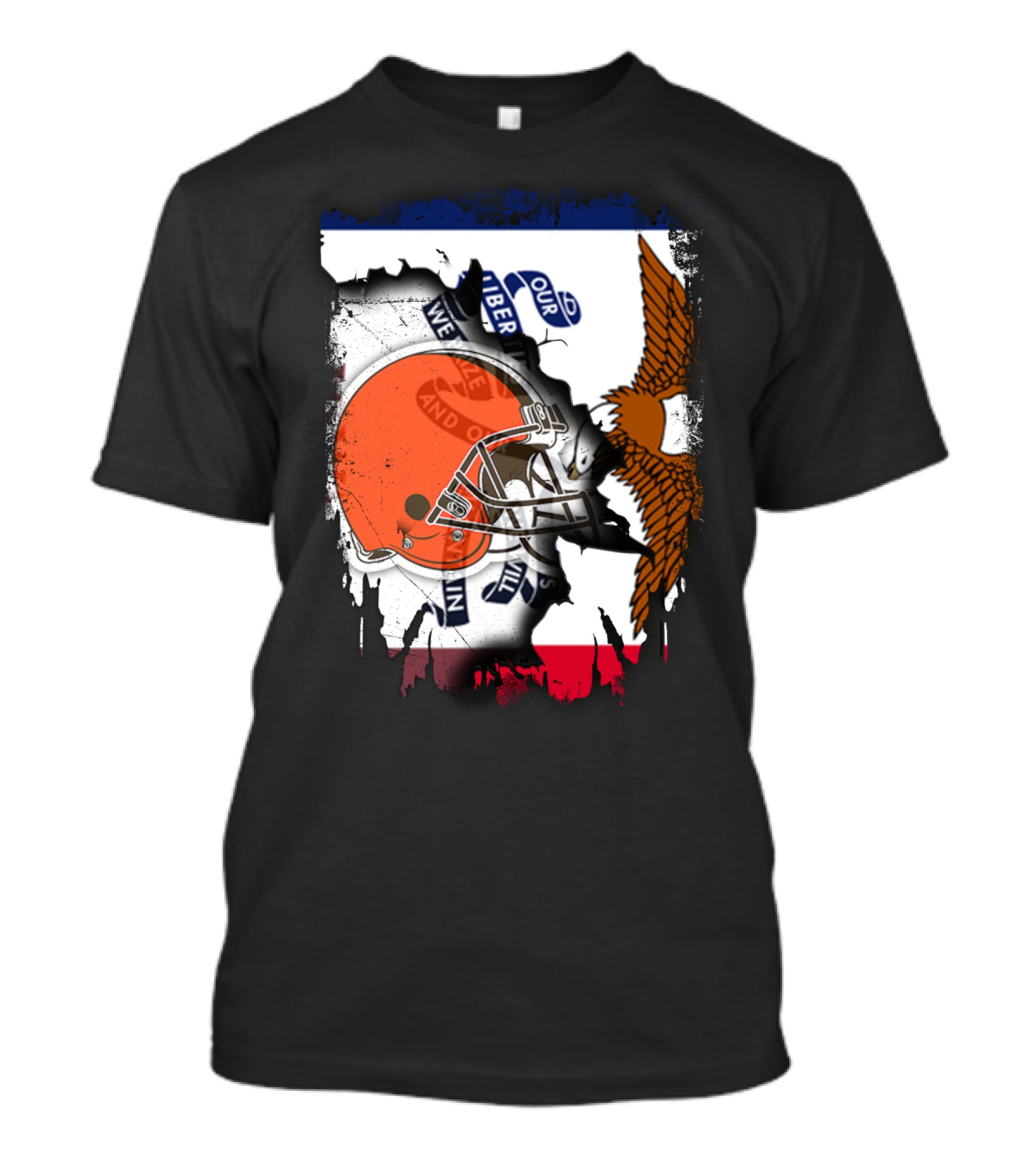 Together Iowa With Browns Helmet And Eagle Flag Elements T-Shirt