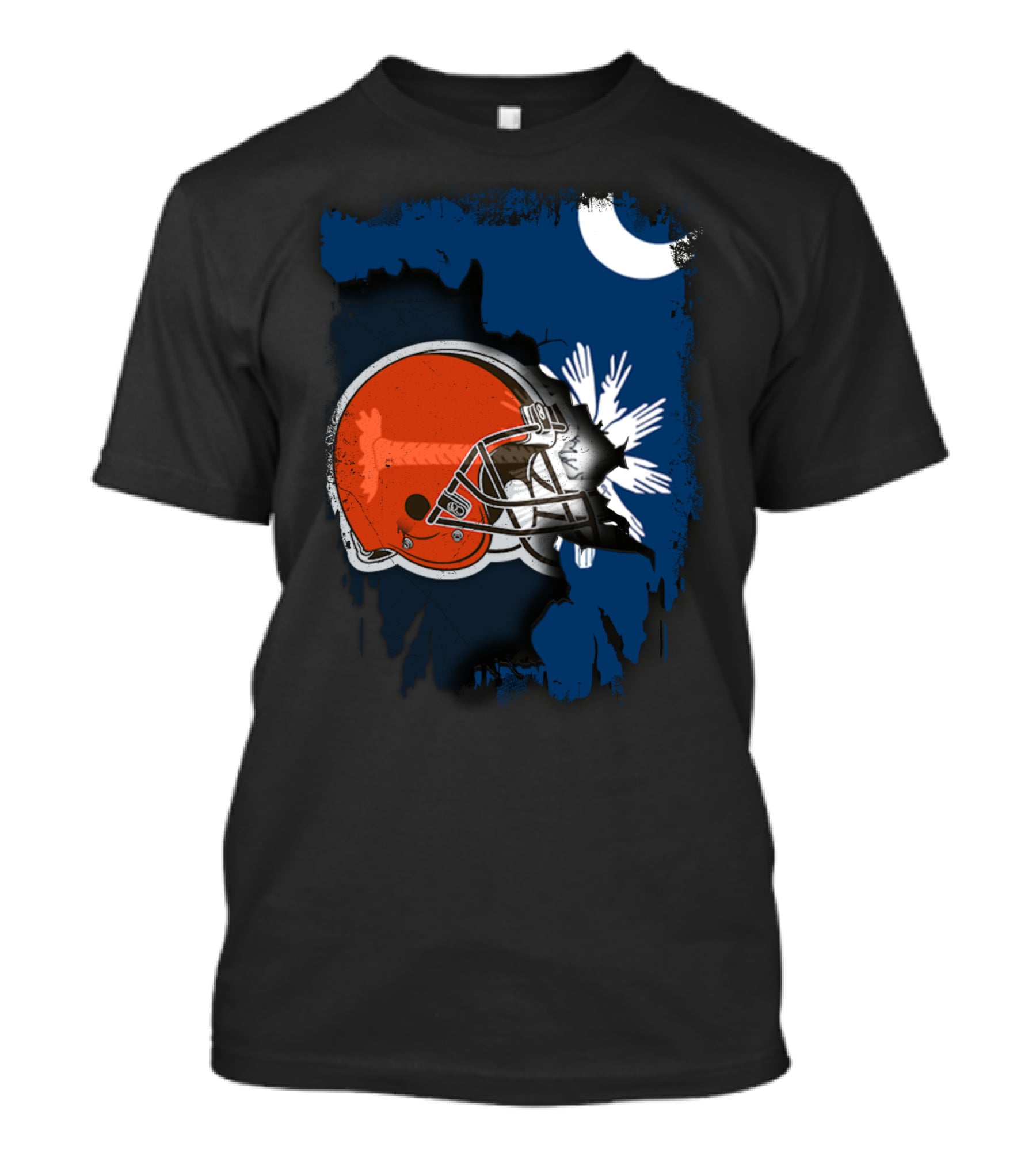 Together South Carolina Browns Helmet Palmetto Crescent Moon T-Shirt