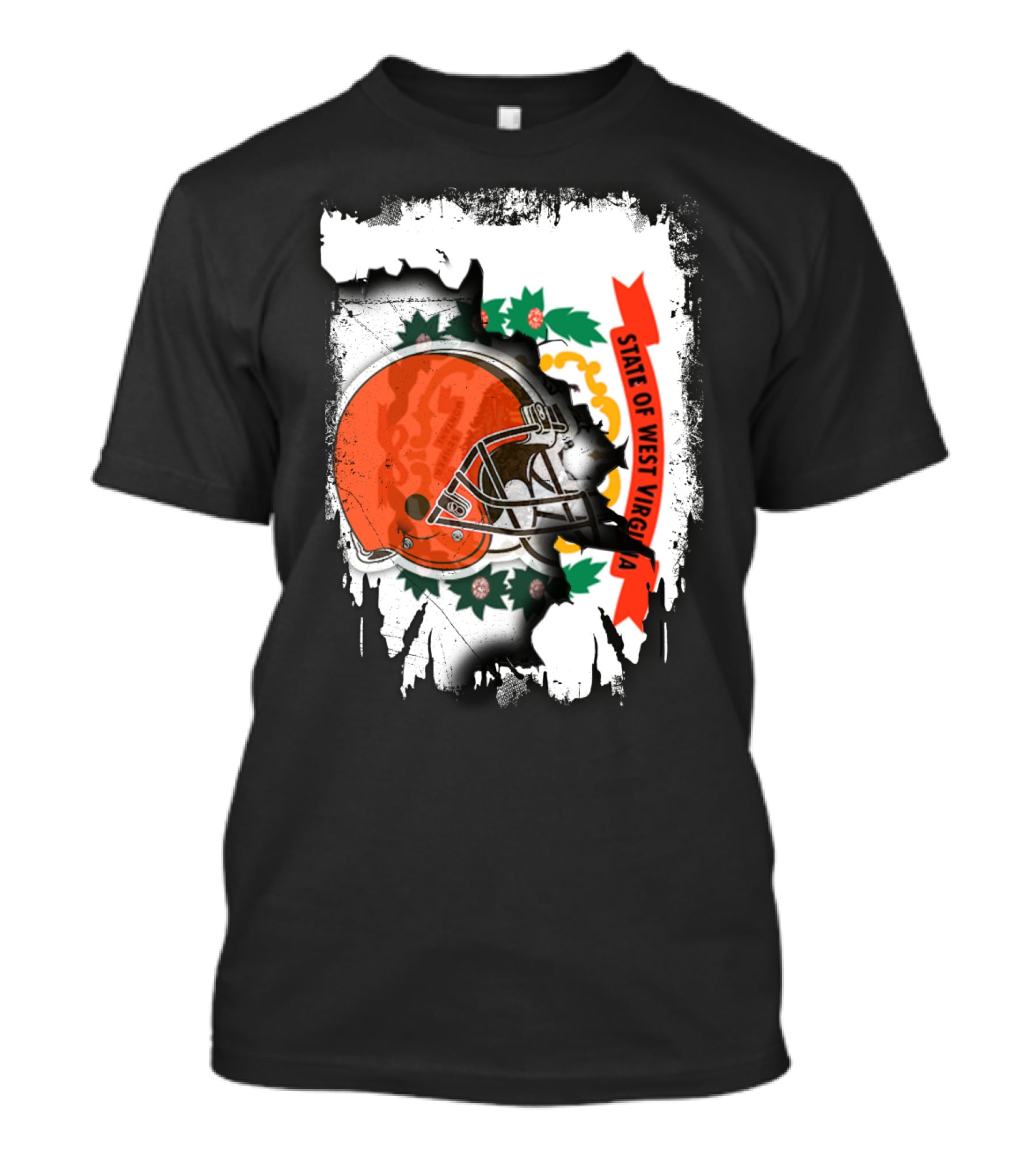 State Of West Virginia Cleveland Browns Helmet T-Shirt