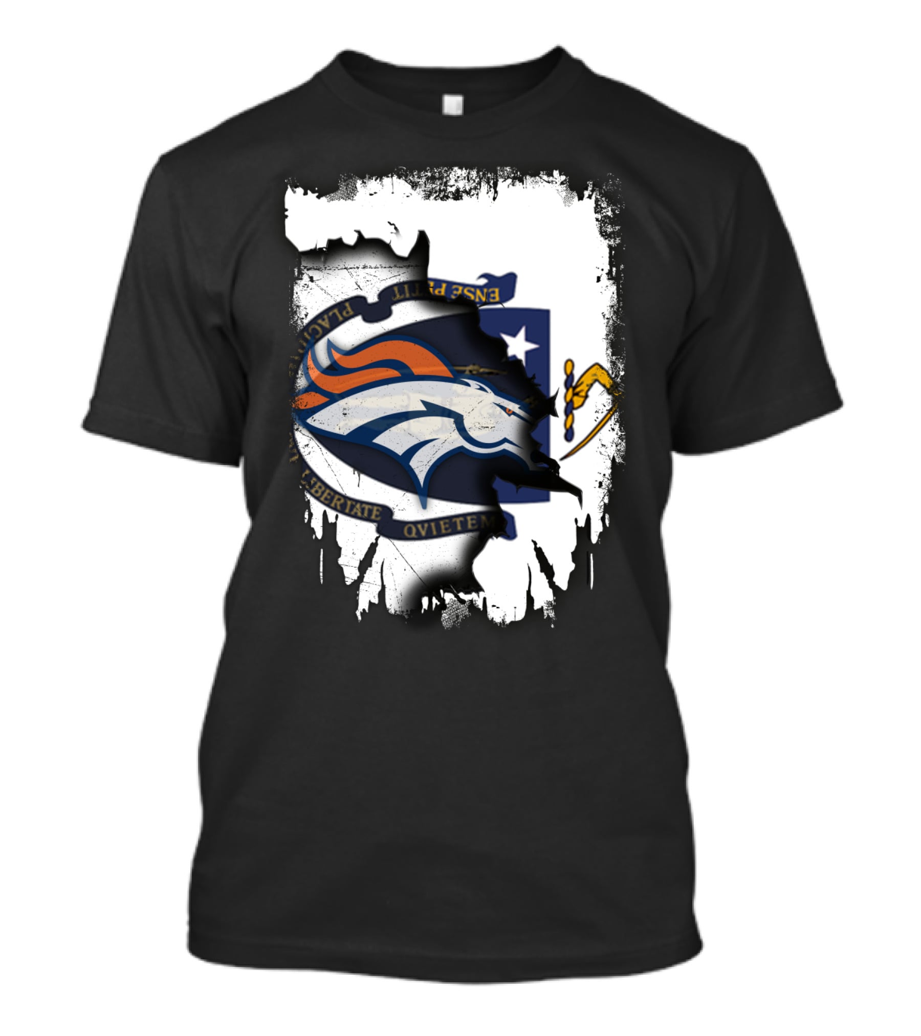 Together Massachusetts With Denver Broncos Logo And Massachusetts State Seal T-Shirt
