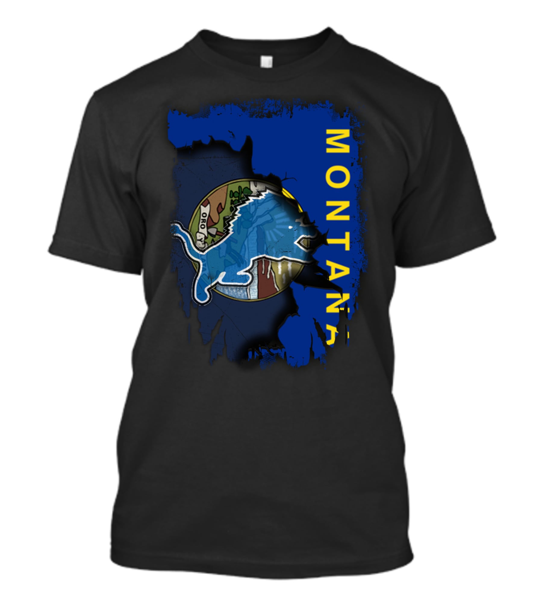 Montana Alliance With Lions Logo And State Emblem T-Shirt