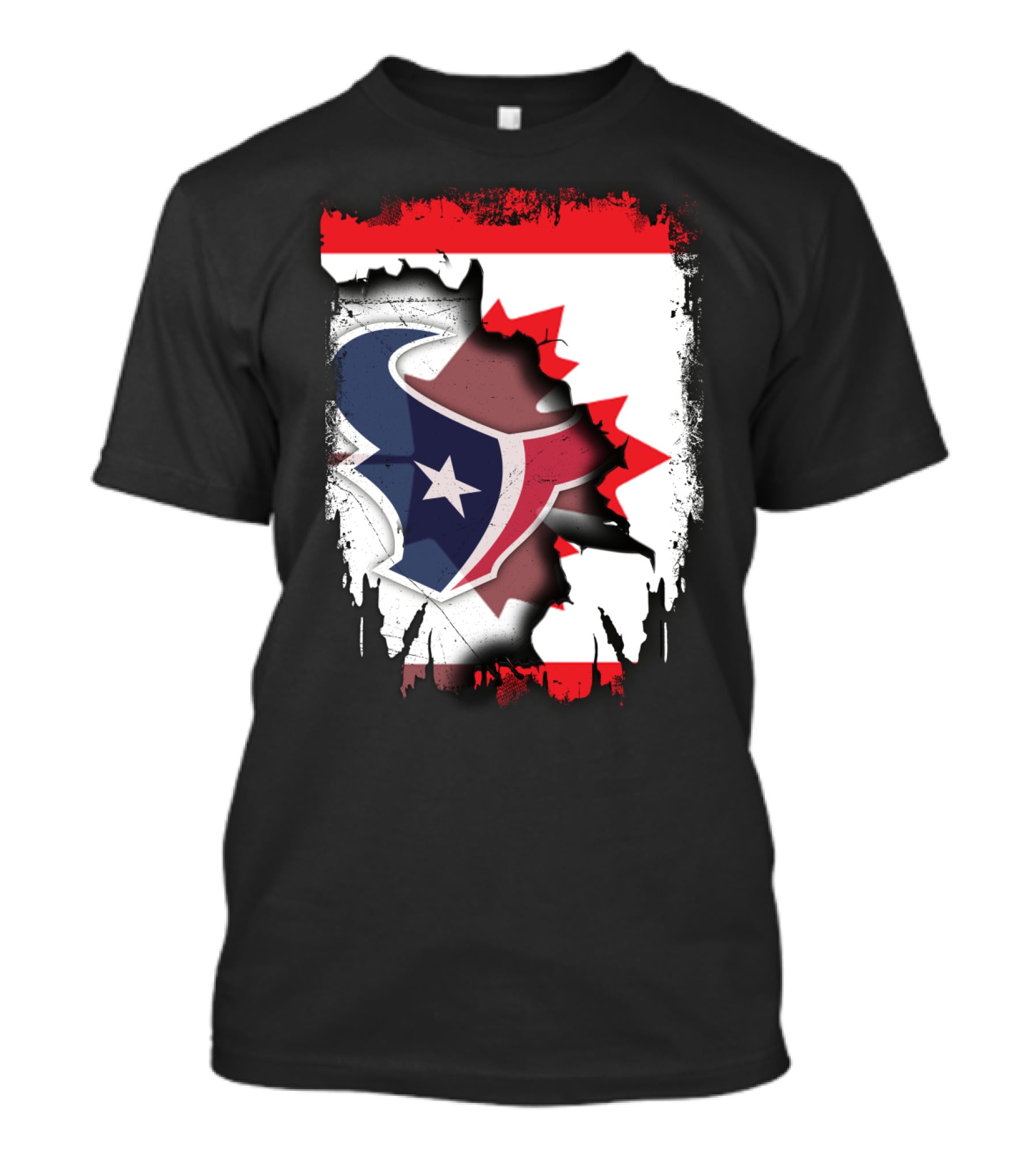 Together Canada With Texans Houston Football Emblem And Canadian Flag Integration T-Shirt
