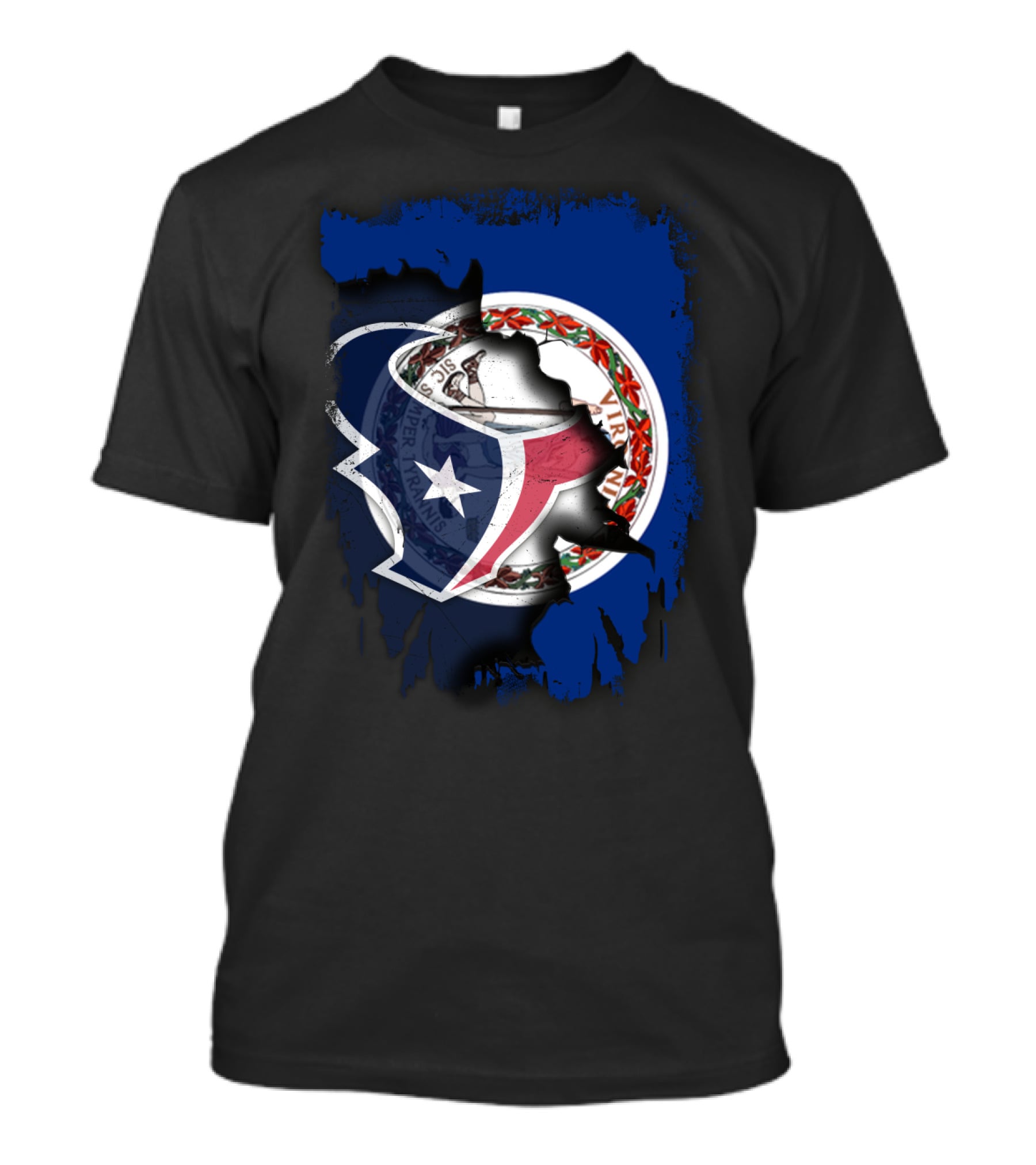 Virginia And Texans United With State And Football Pride T-Shirt