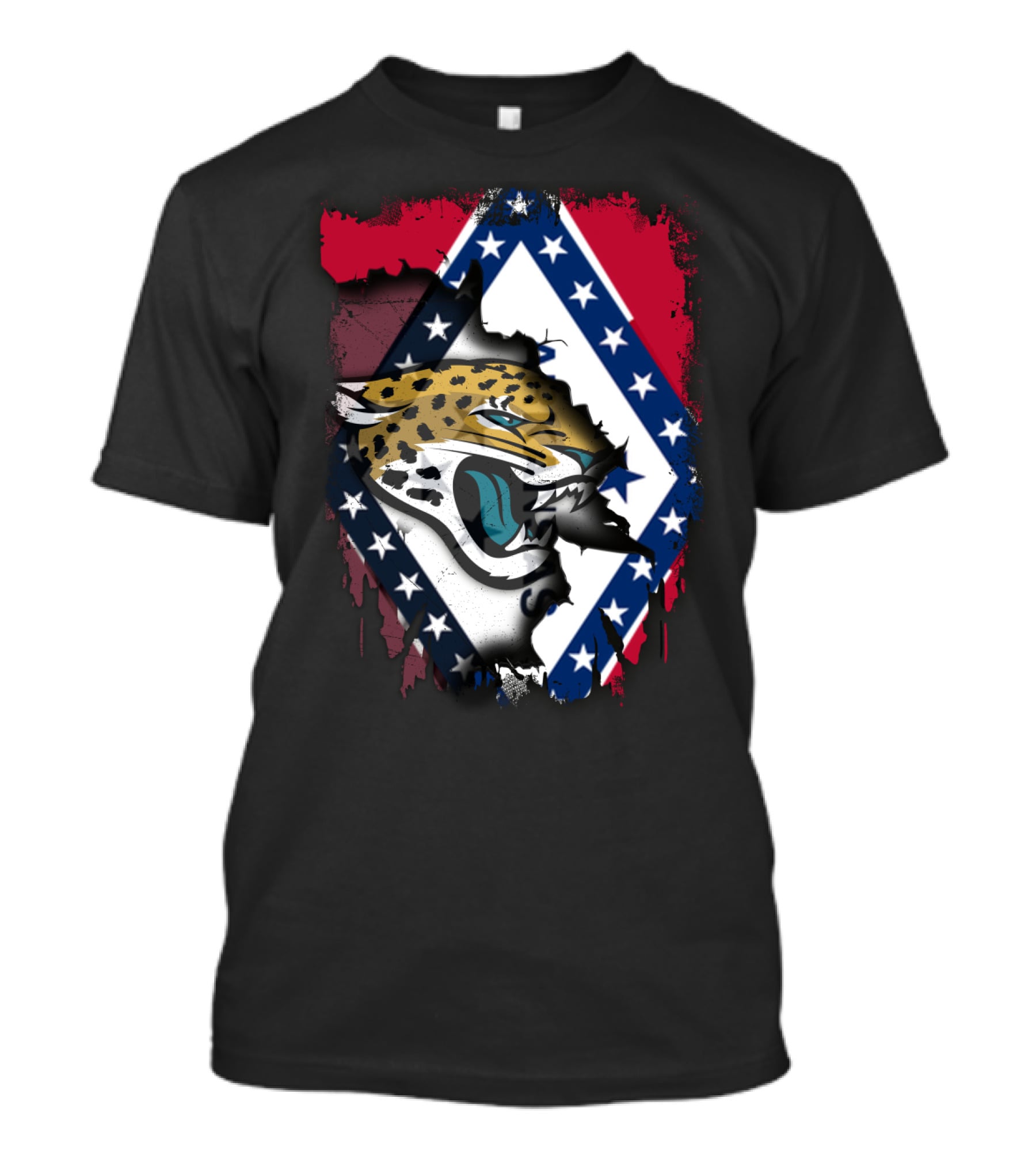 Arkansas Flag With Jaguars Logo Integration T-Shirt