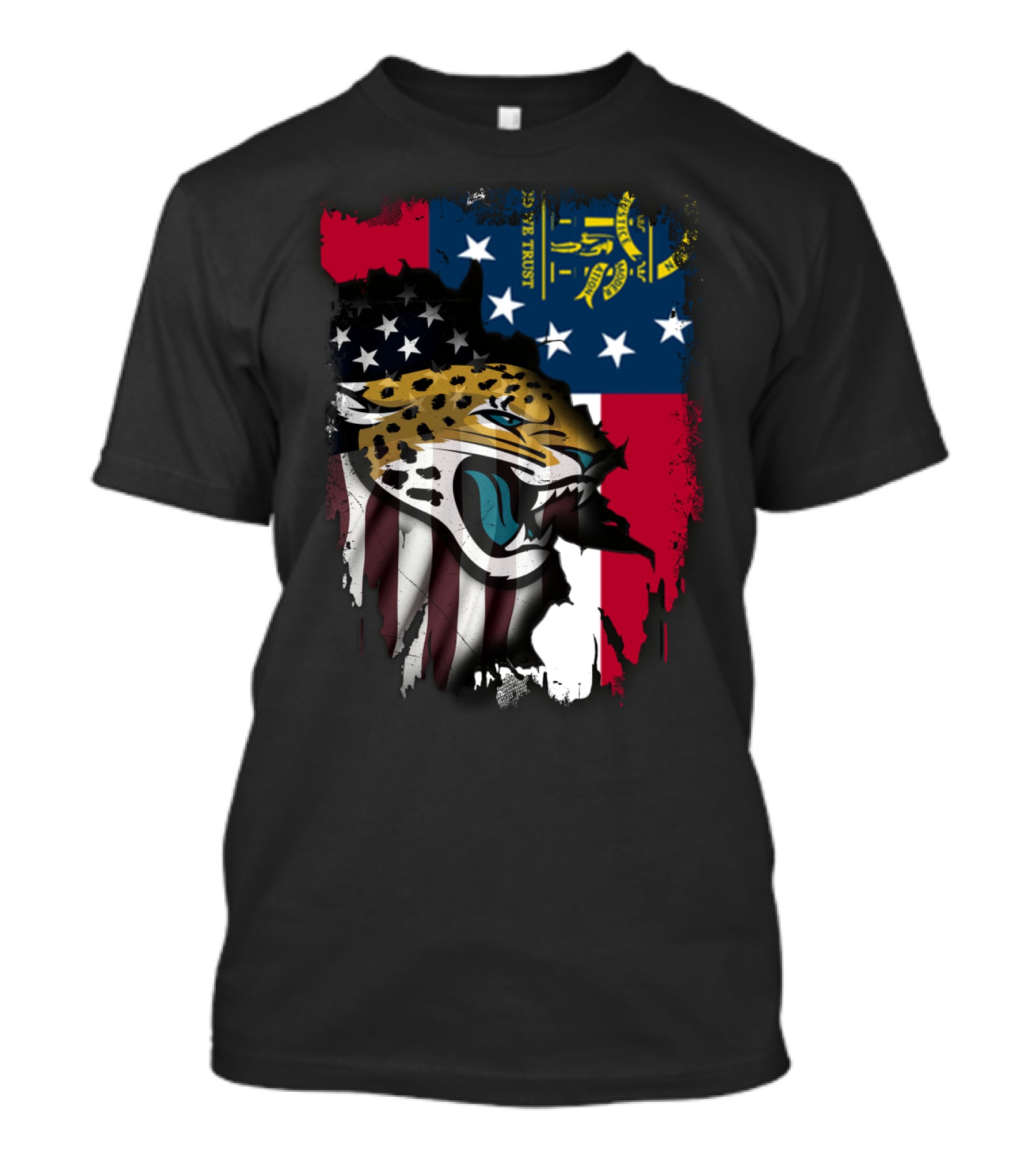Together Georgia Flag Grunge With Jaguars American Patriotism T-Shirt