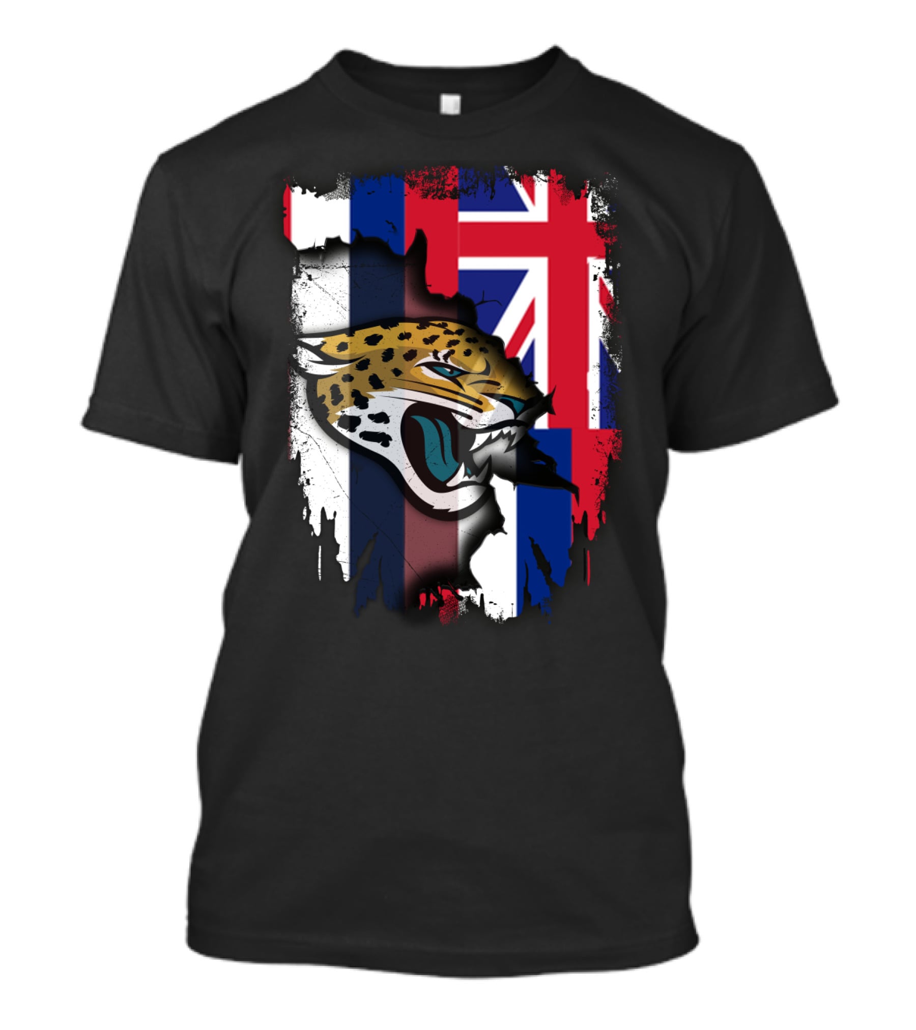 Together Hawaii Union Flag Jaguars Roaring Face T-Shirt