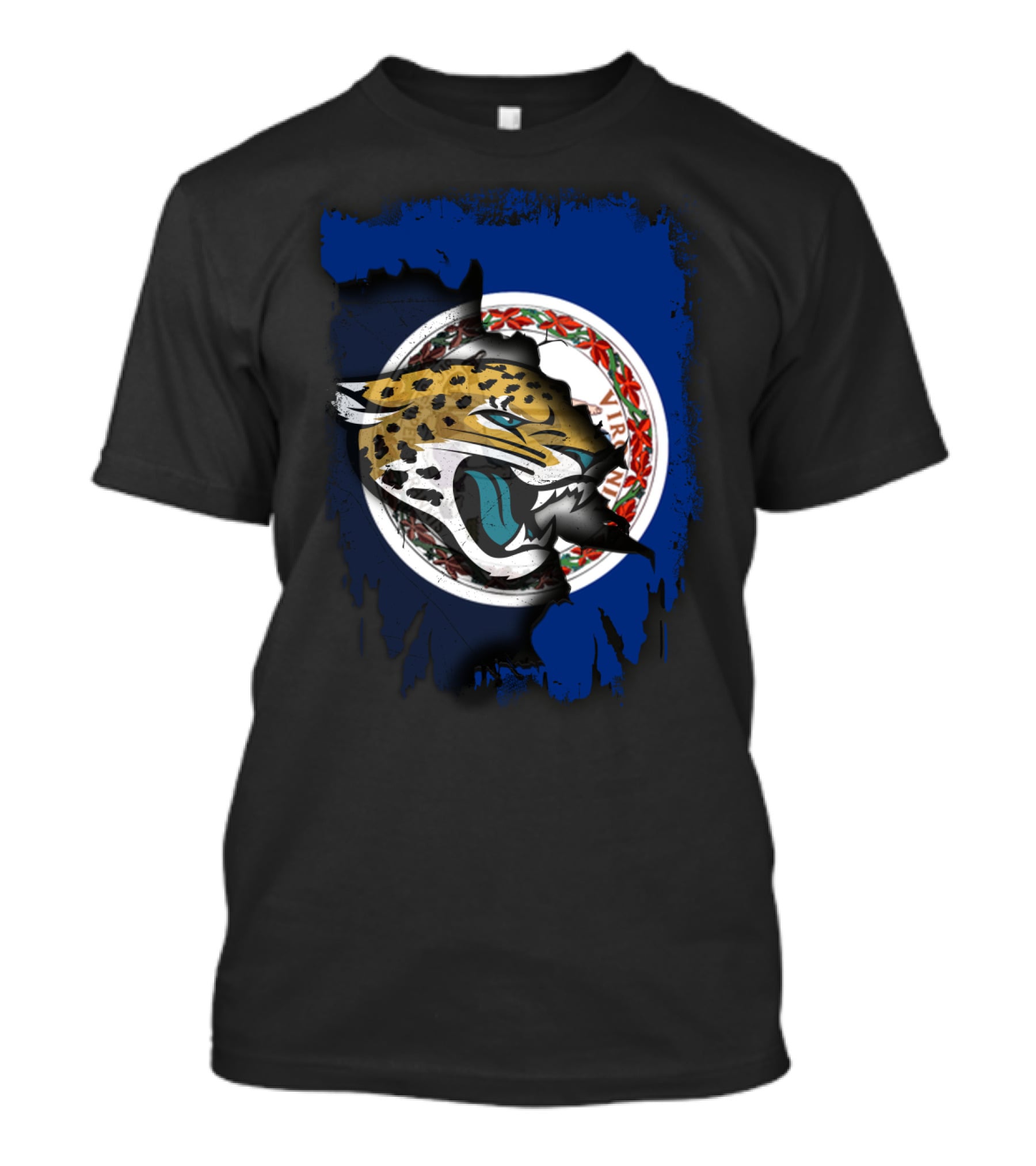 Virginia Jaguars Roaring Through State Seal Flag T-Shirt