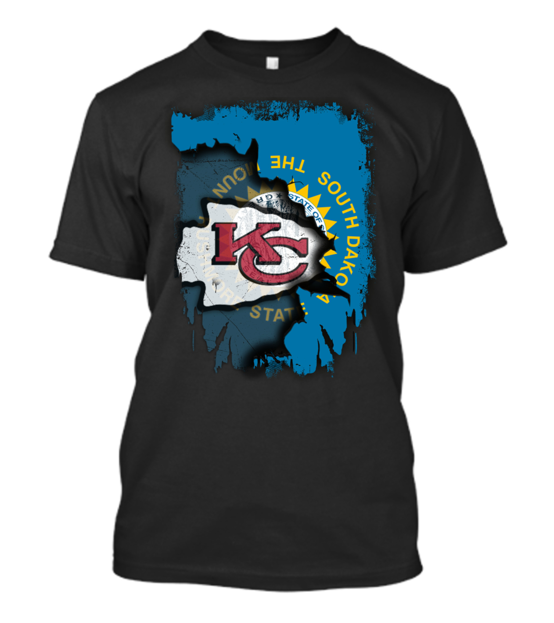 Together South Dakota Kansas City Chiefs State Flag T-Shirt