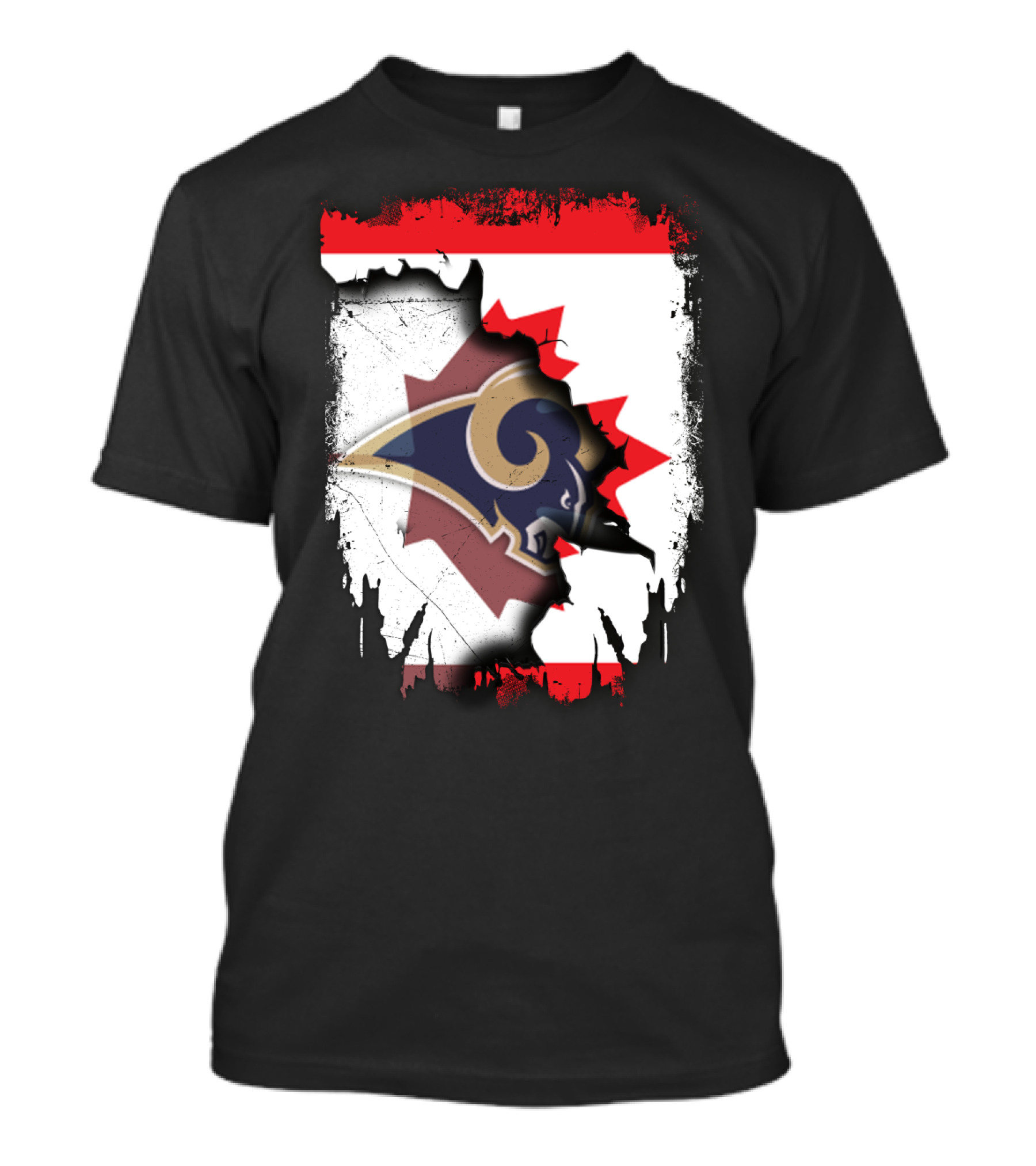 Canada With Los Angeles Rams Logo Integration T-Shirt