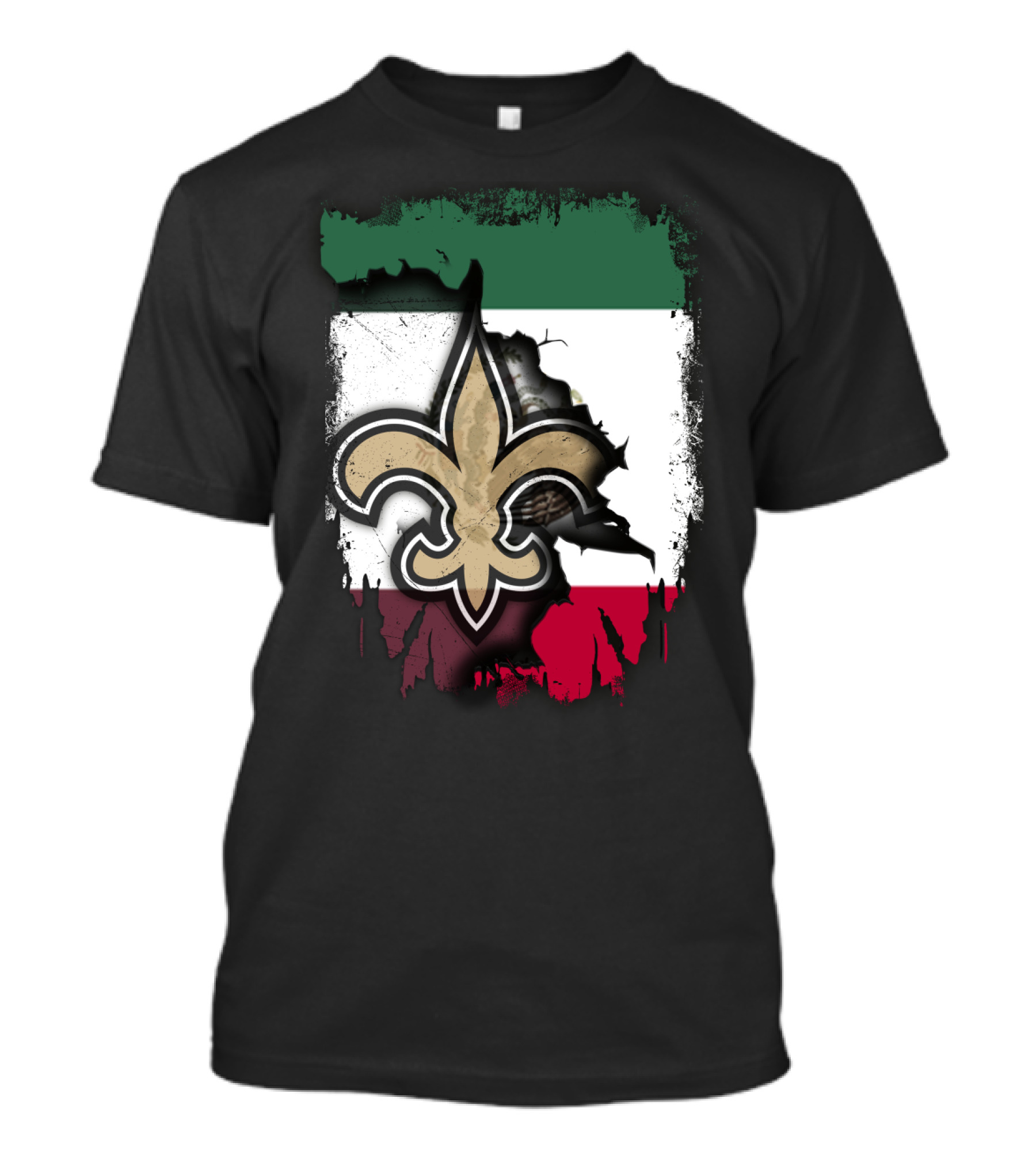 Fleur-de-Lis Mexico Flag Saints Unity T-Shirt