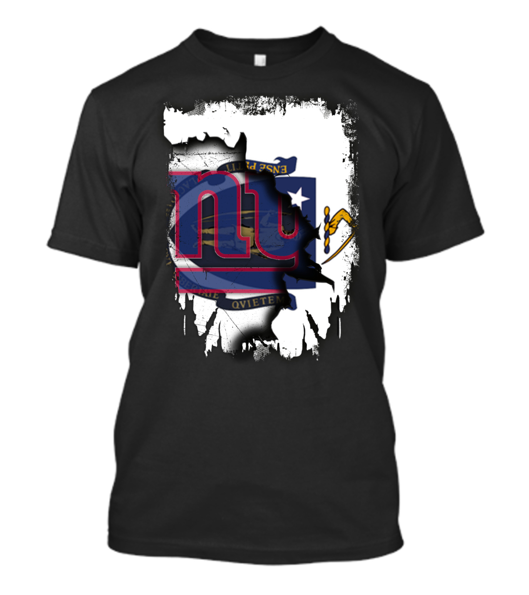 Together Massachusetts Meets Giants New York Team Flag Fusion T-Shirt