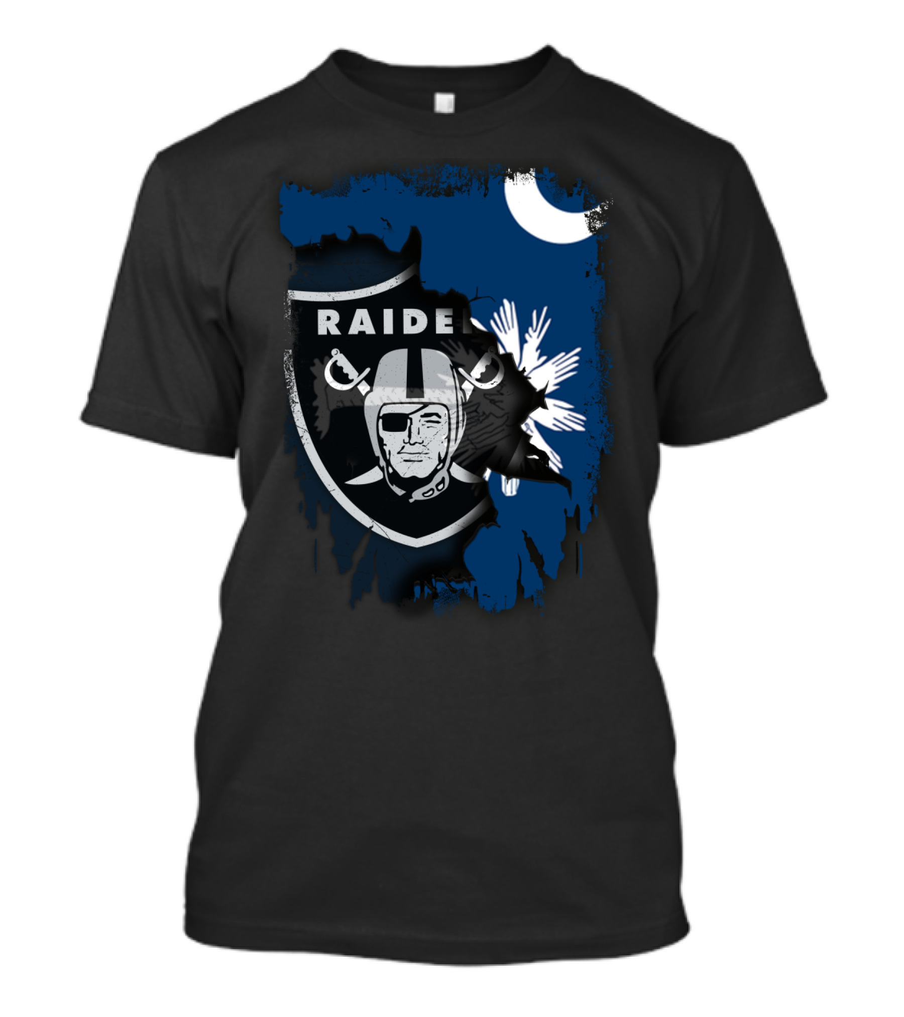 Together South Carolina Raiders Flag Icon With Crescent Moon And Palmetto Tree T-Shirt